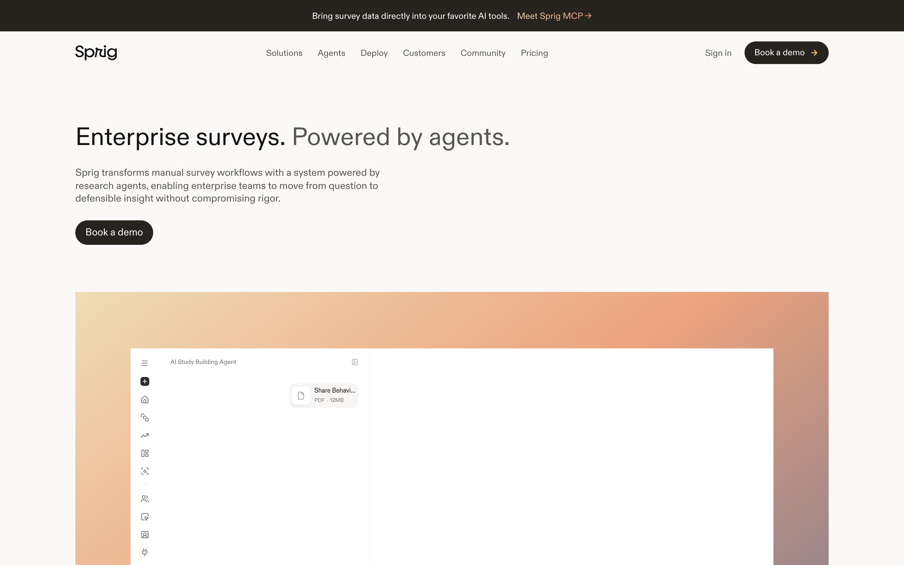 Sprig website screenshot