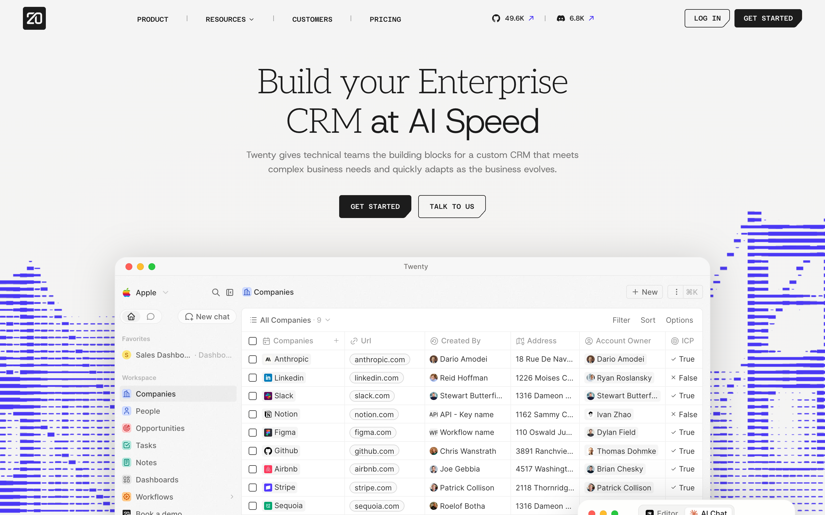 Twenty website screenshot