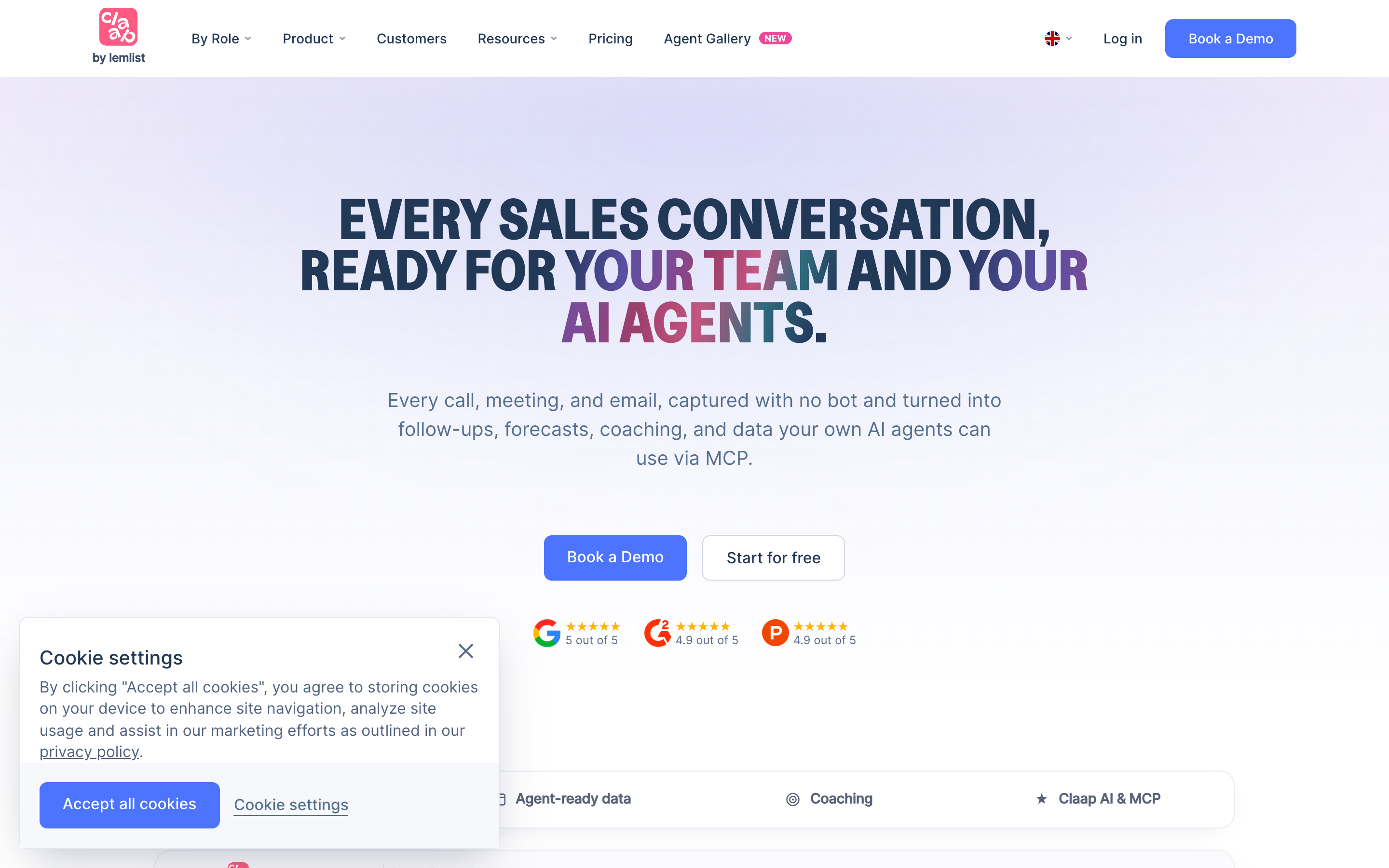 Claap website screenshot