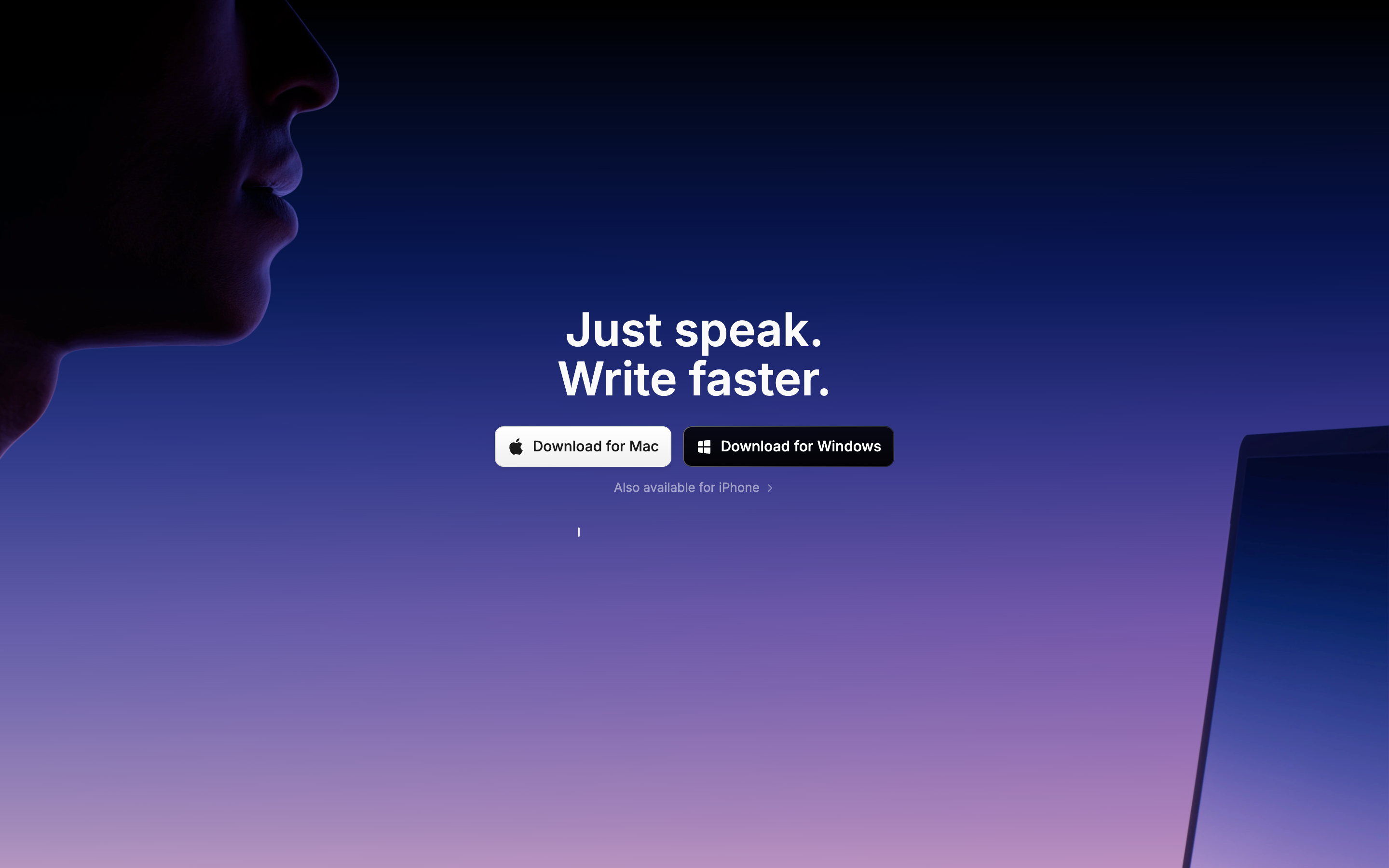 Superwhisper website screenshot