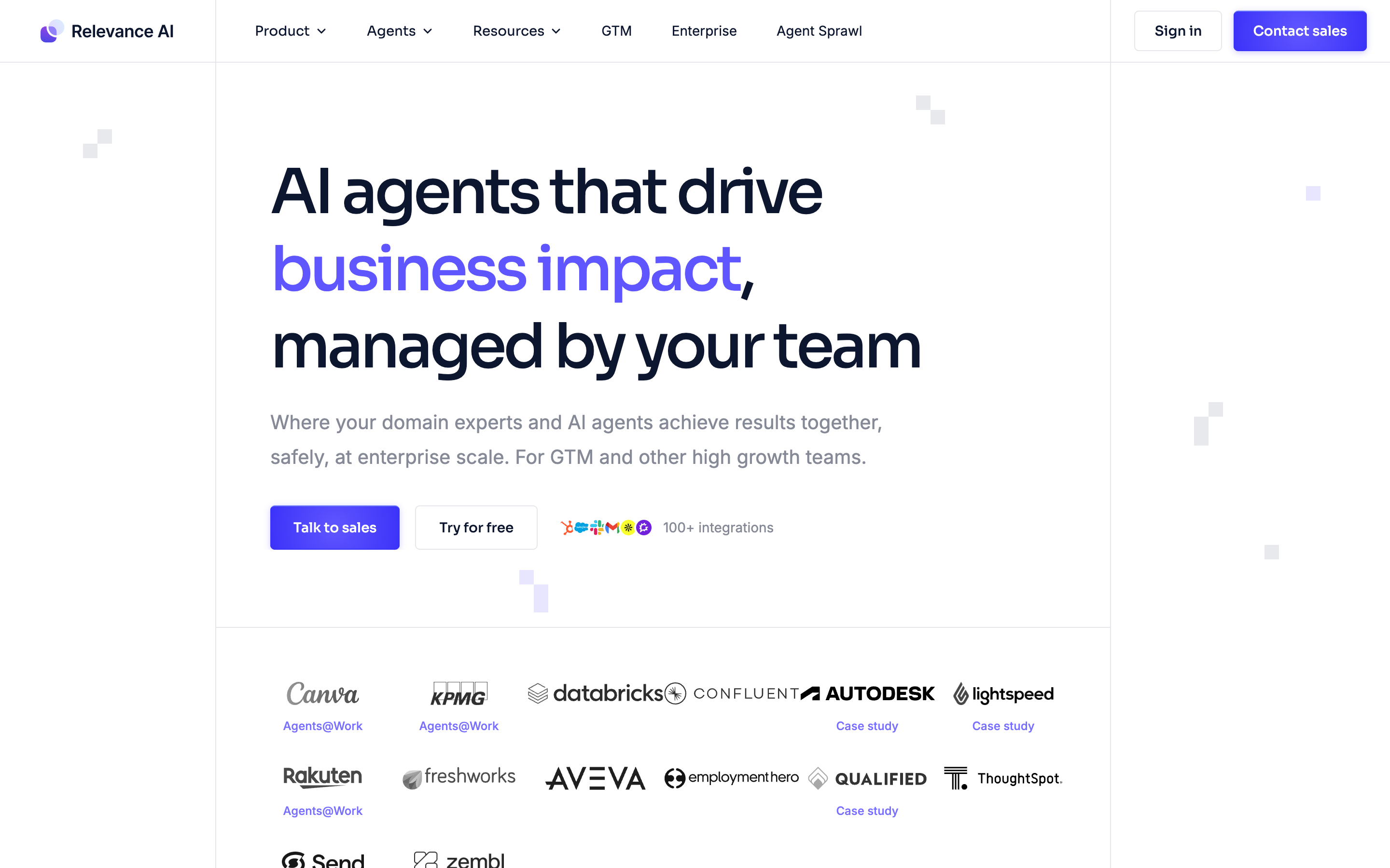 Relevance AI website screenshot