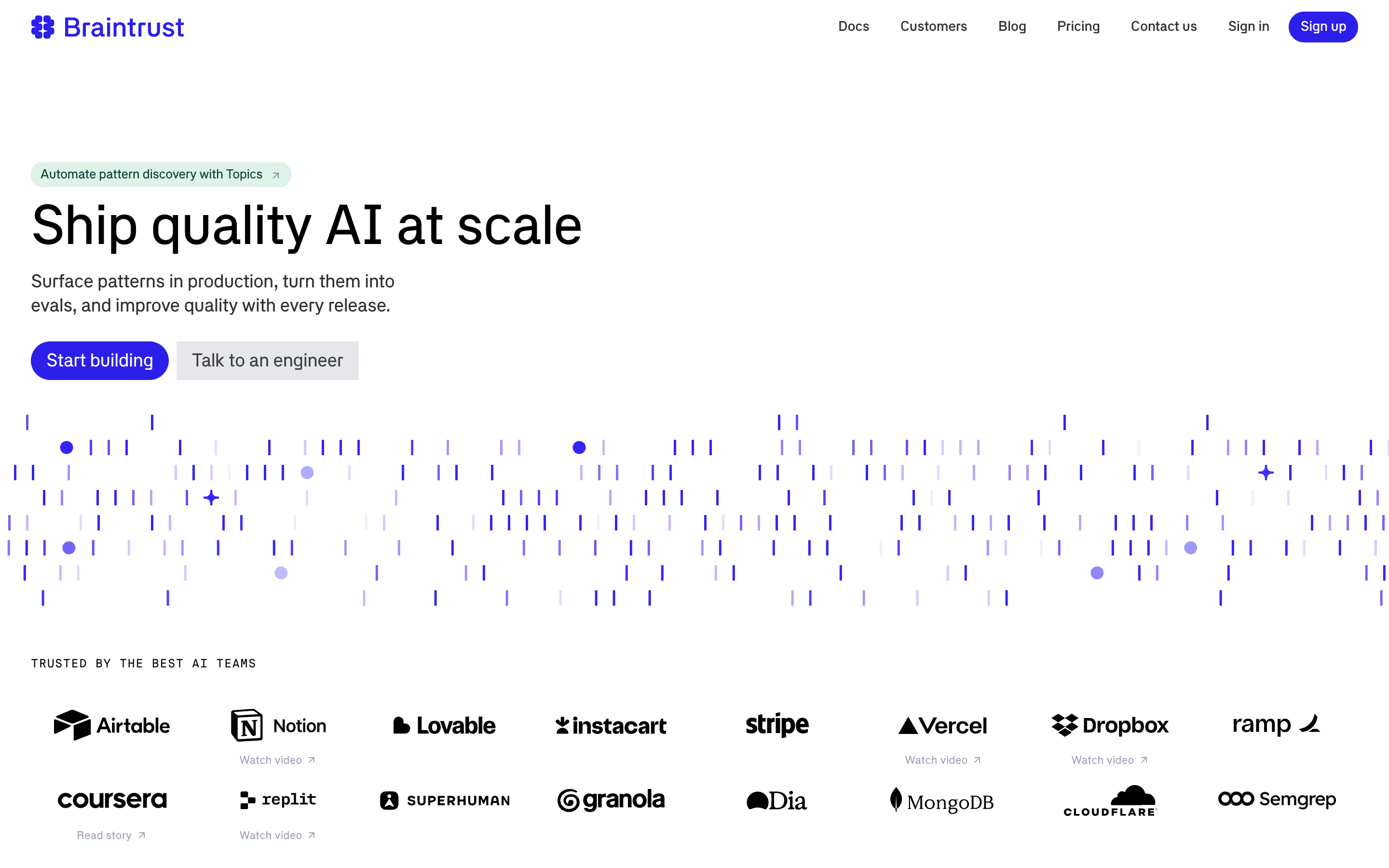 Braintrust website screenshot