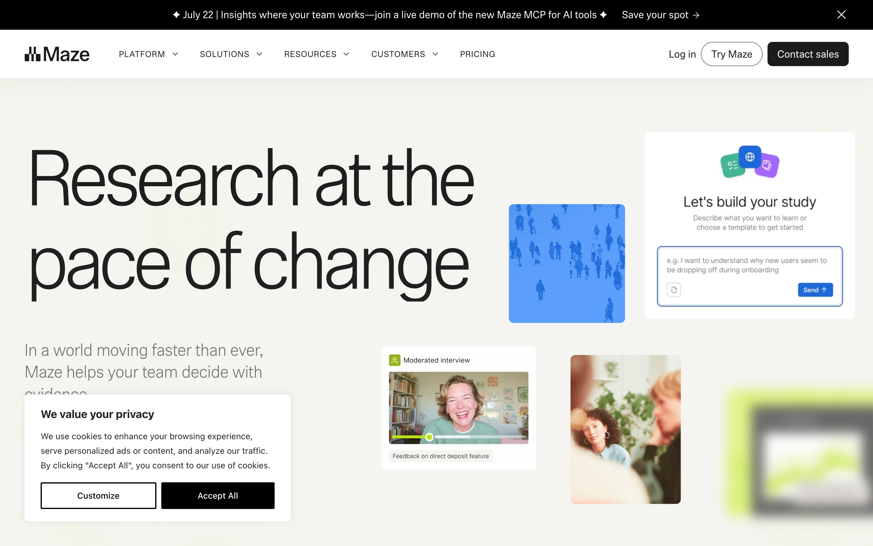 Maze website screenshot