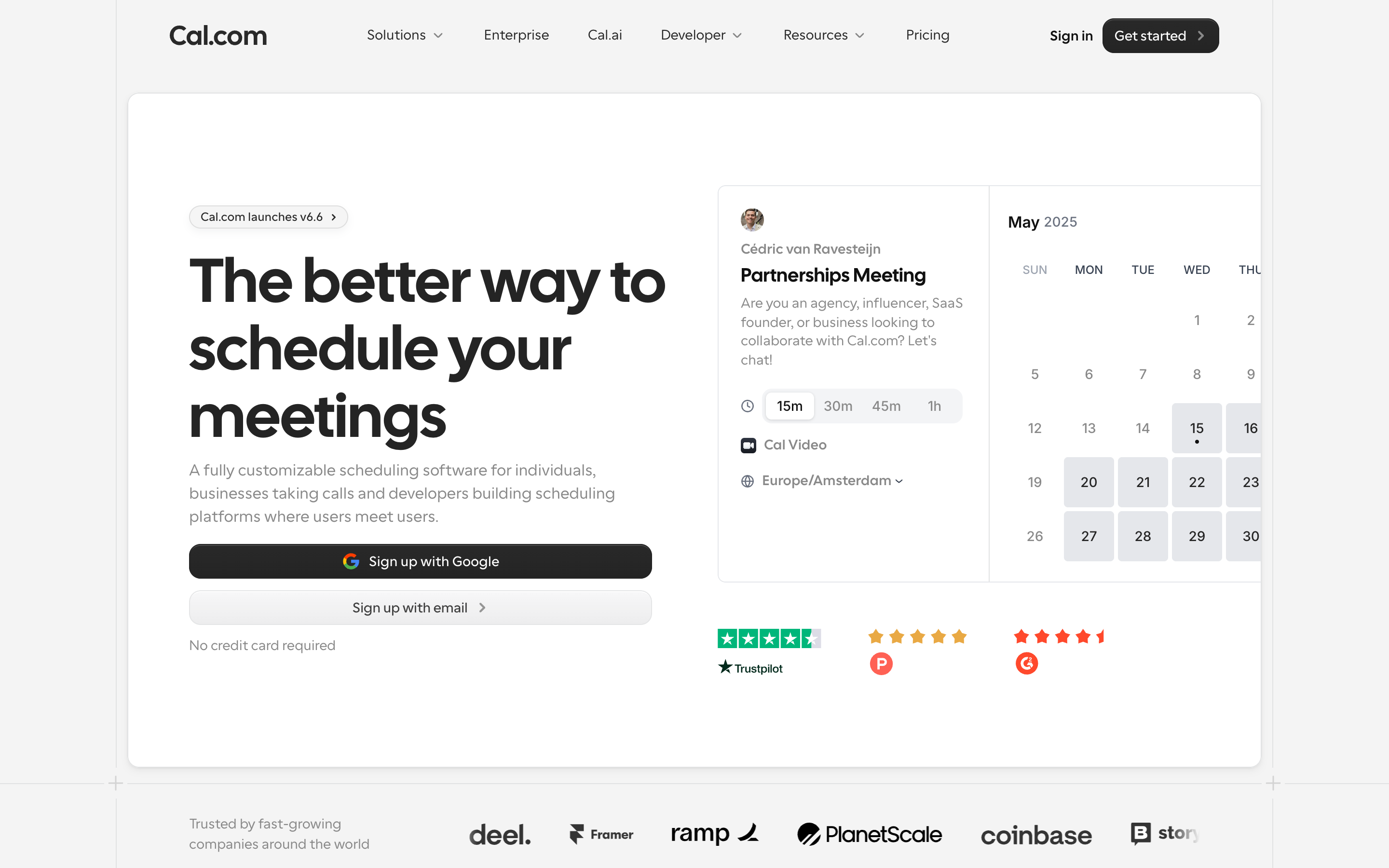 Cal.com website screenshot