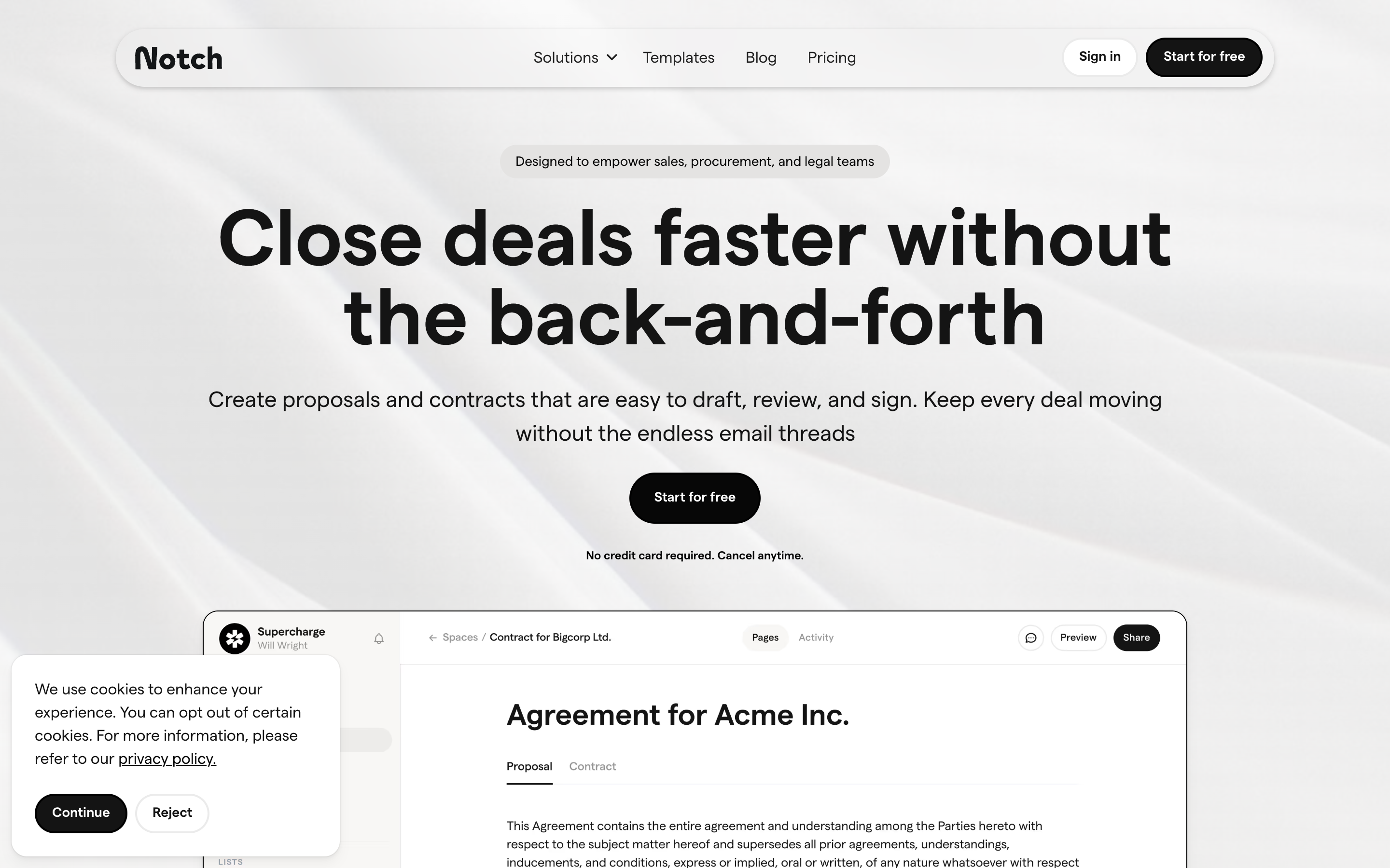 Notch website screenshot