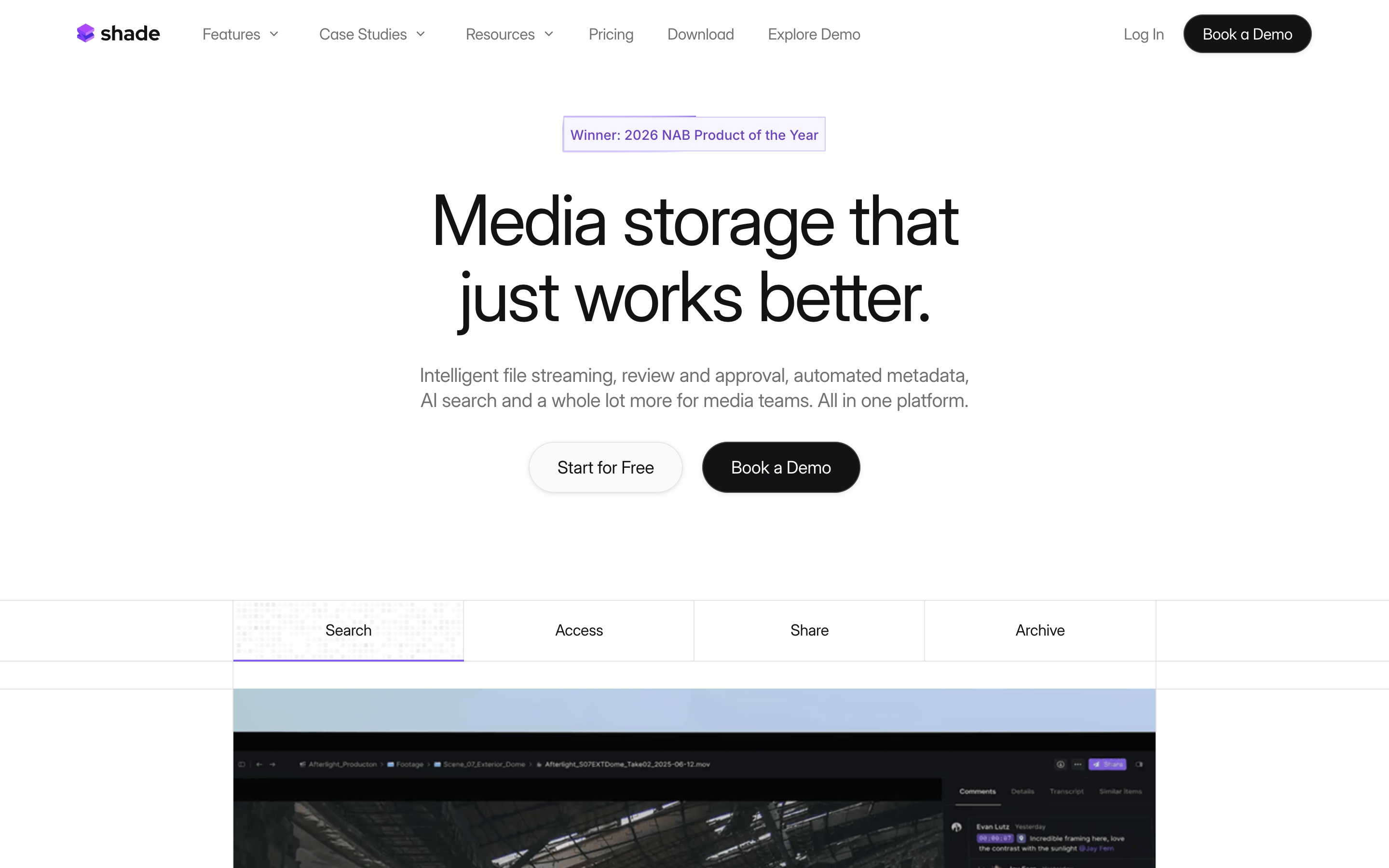 Shade website screenshot