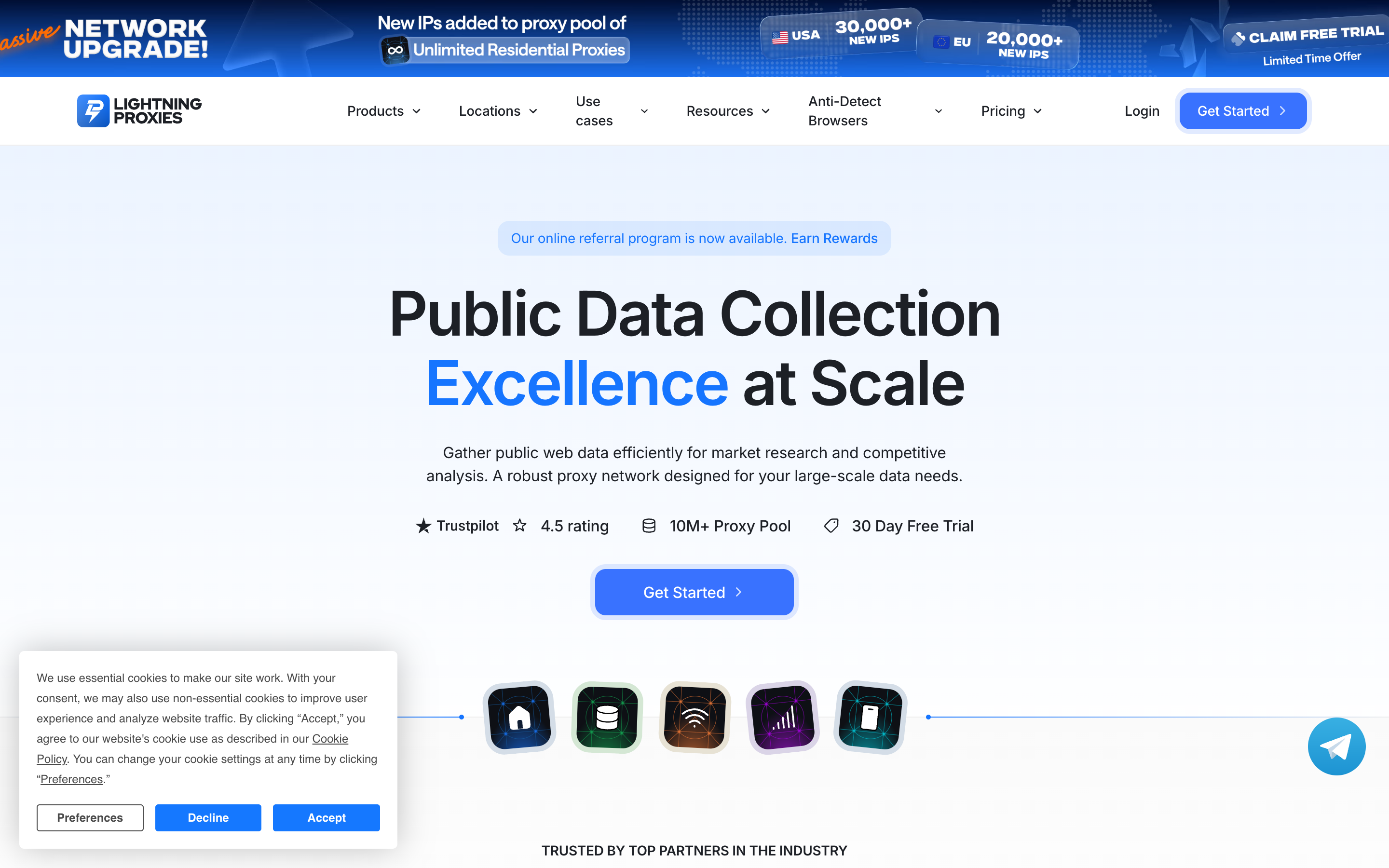 Lightningproxies website screenshot