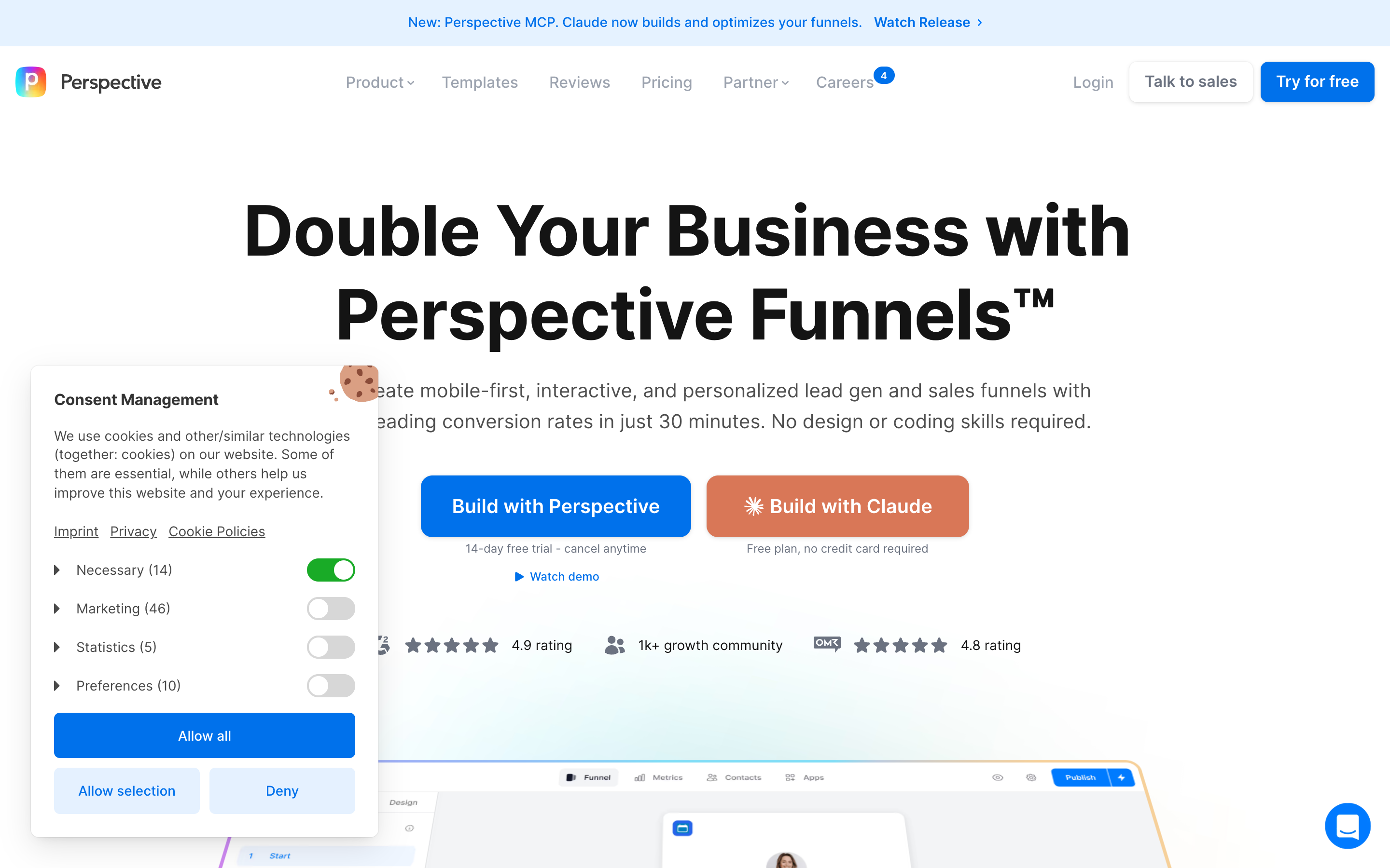 Perspective website screenshot