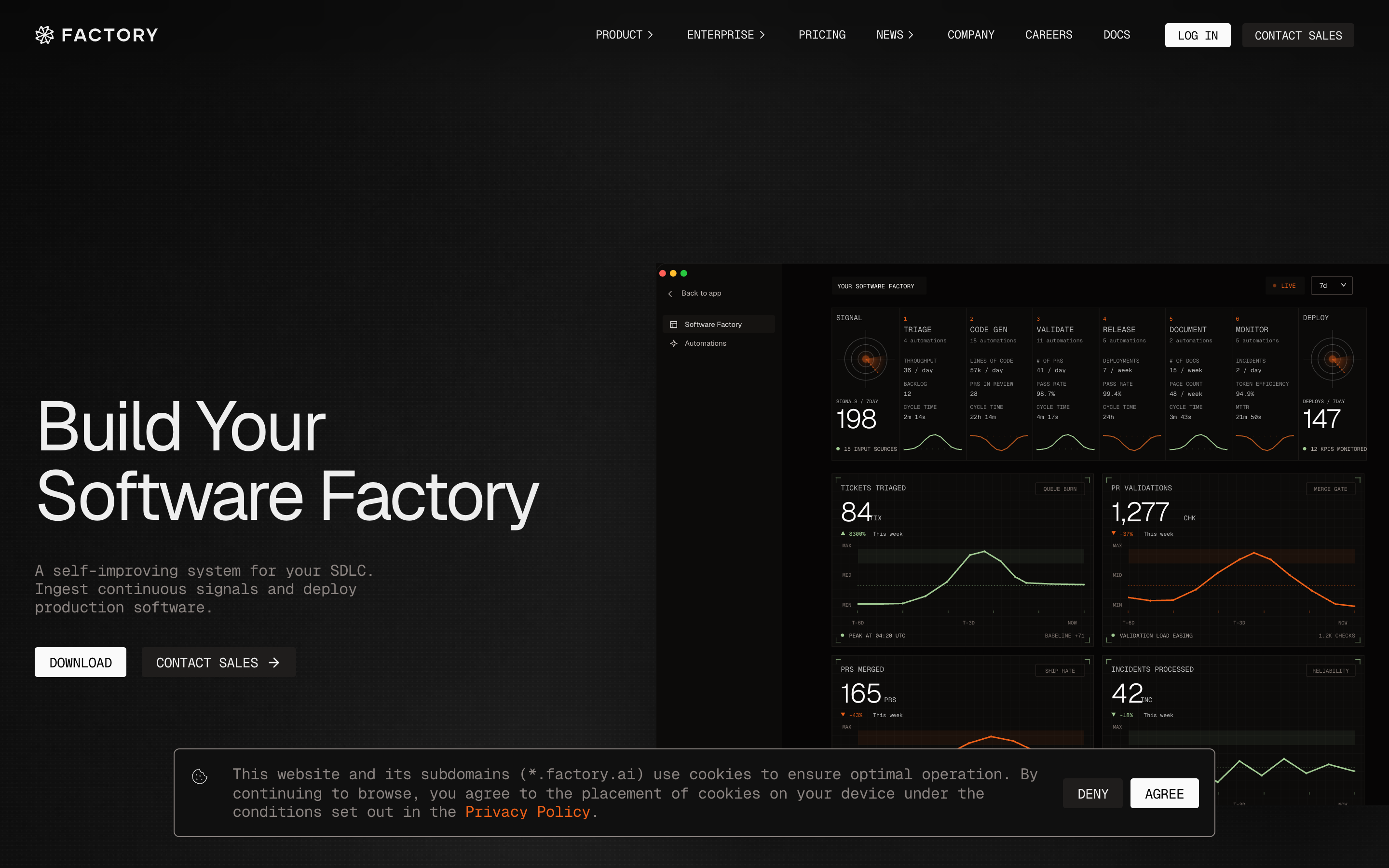 Factory website screenshot