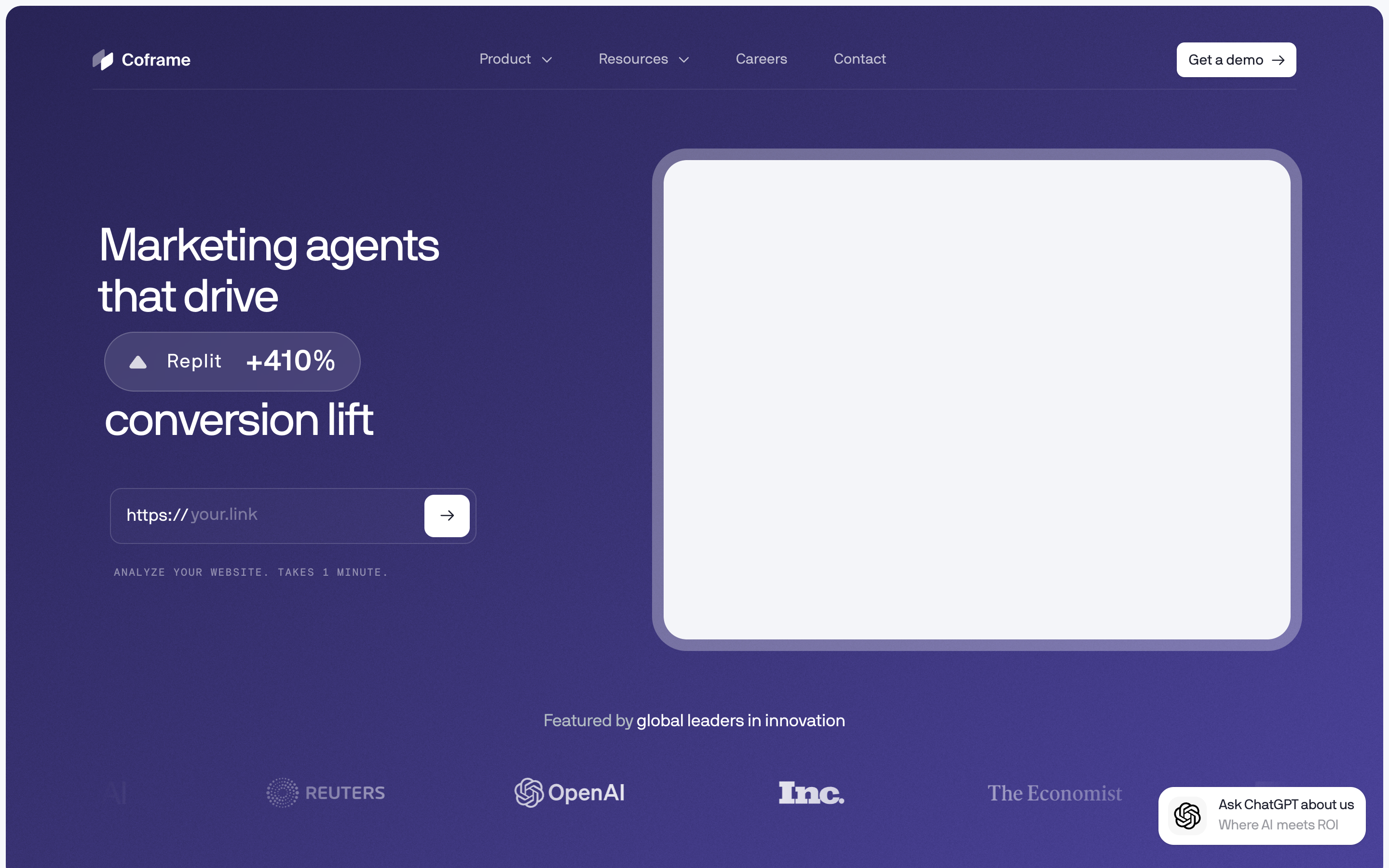 Coframe website screenshot