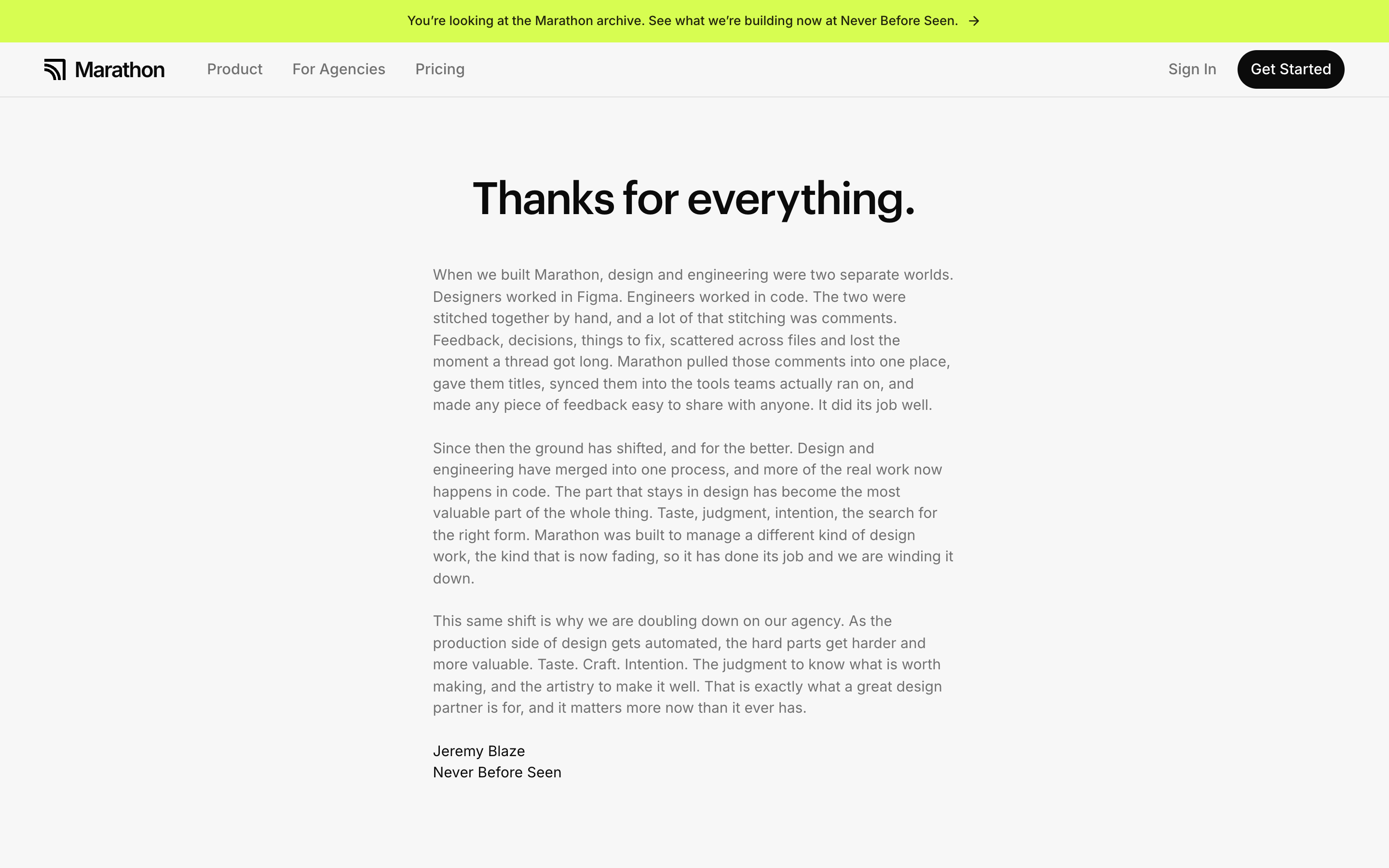 Onmarathon website screenshot