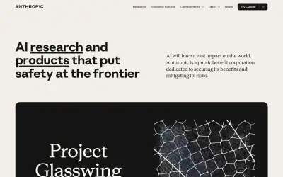 Anthropic website screenshot