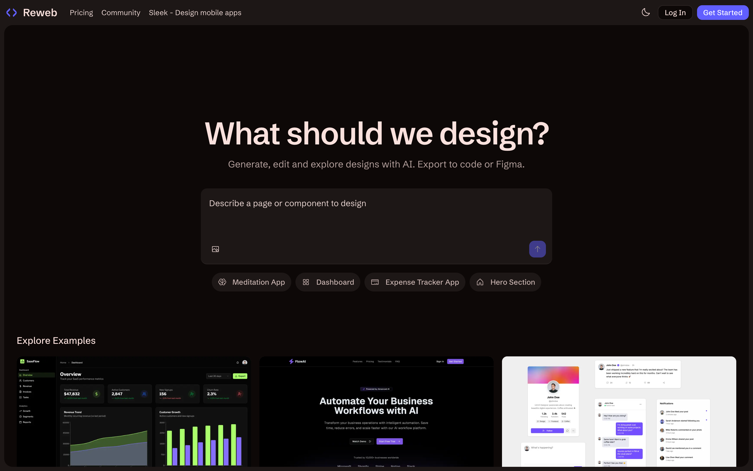 Reweb desktop screenshot