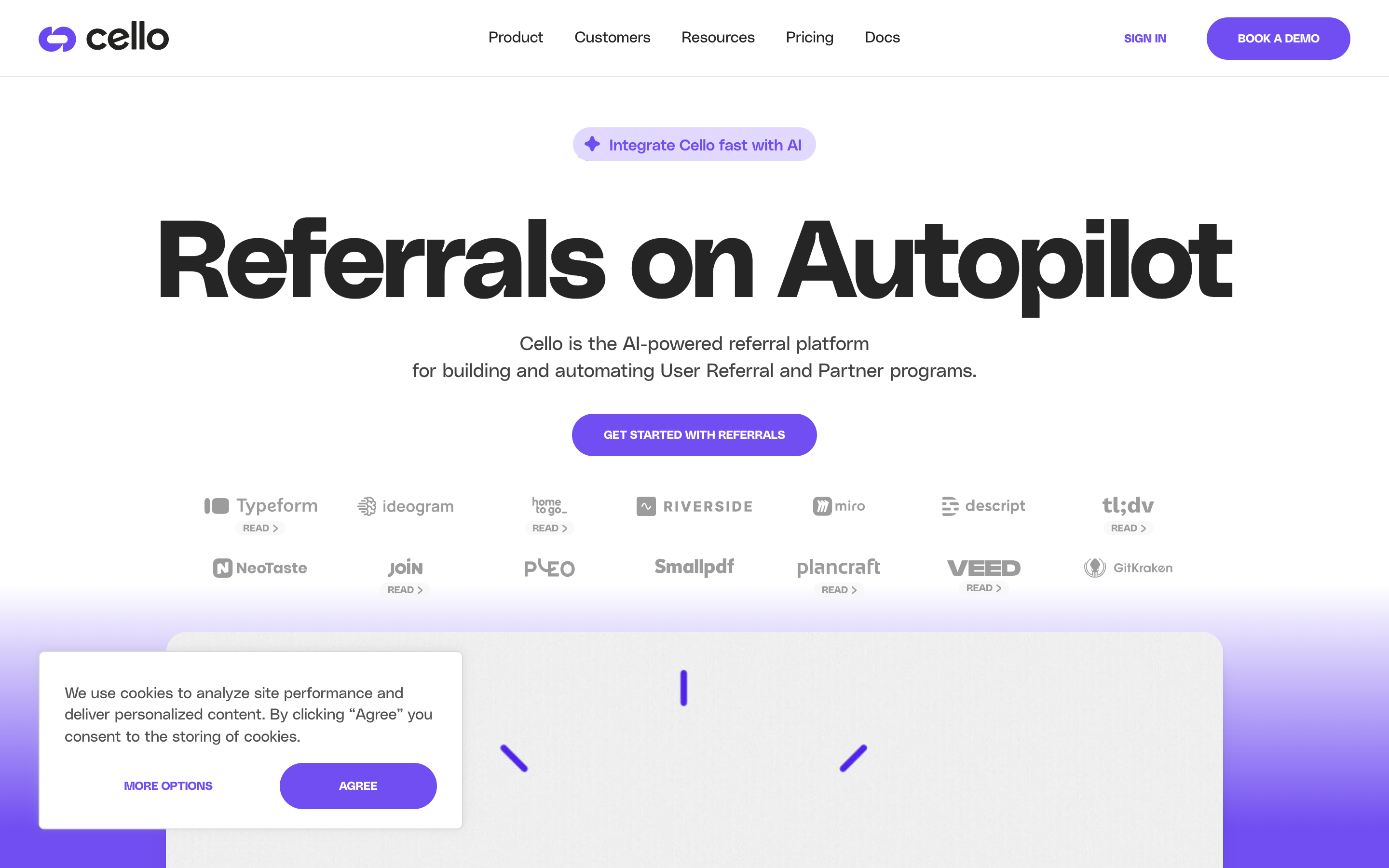 Cello website screenshot