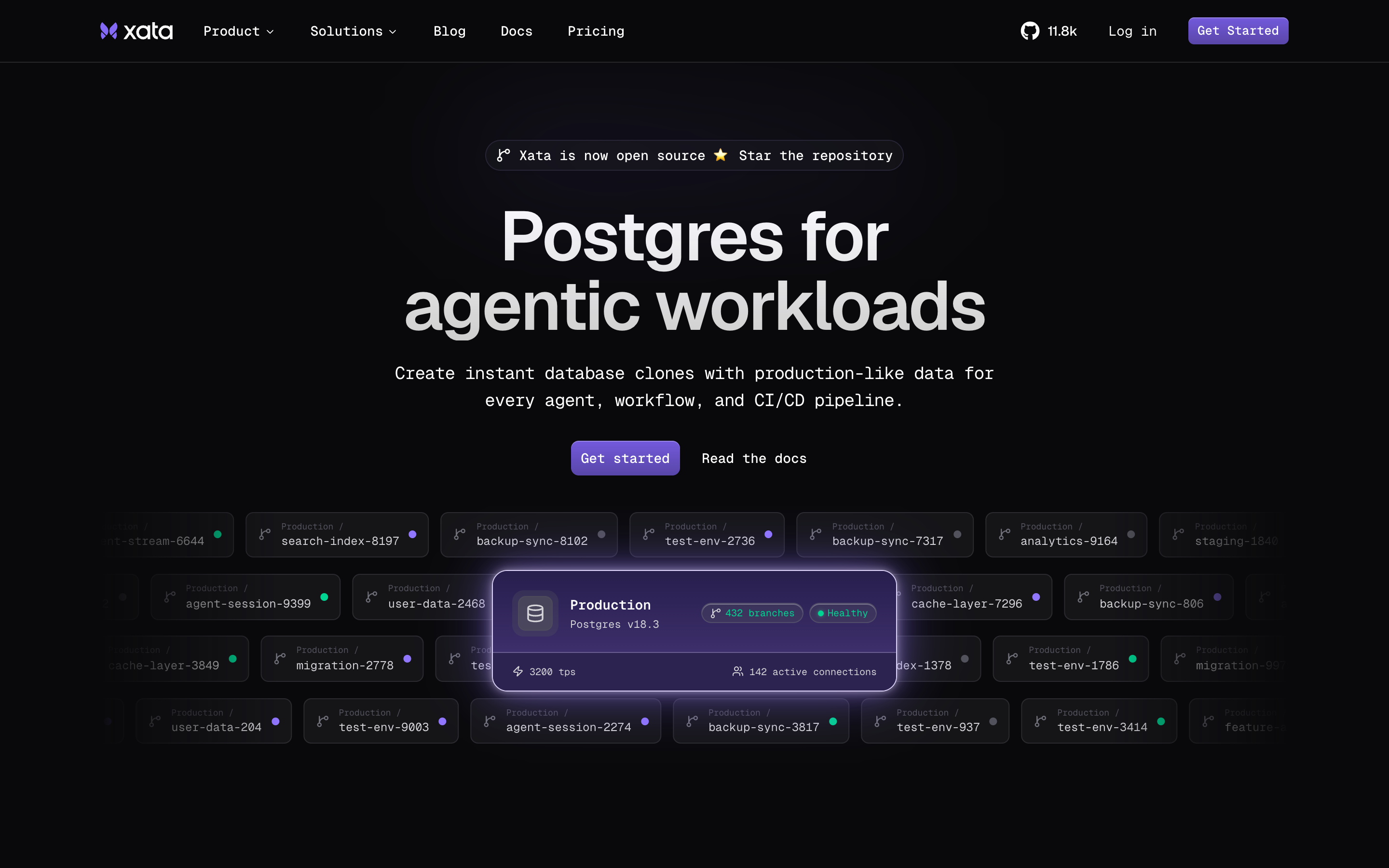Xata website screenshot