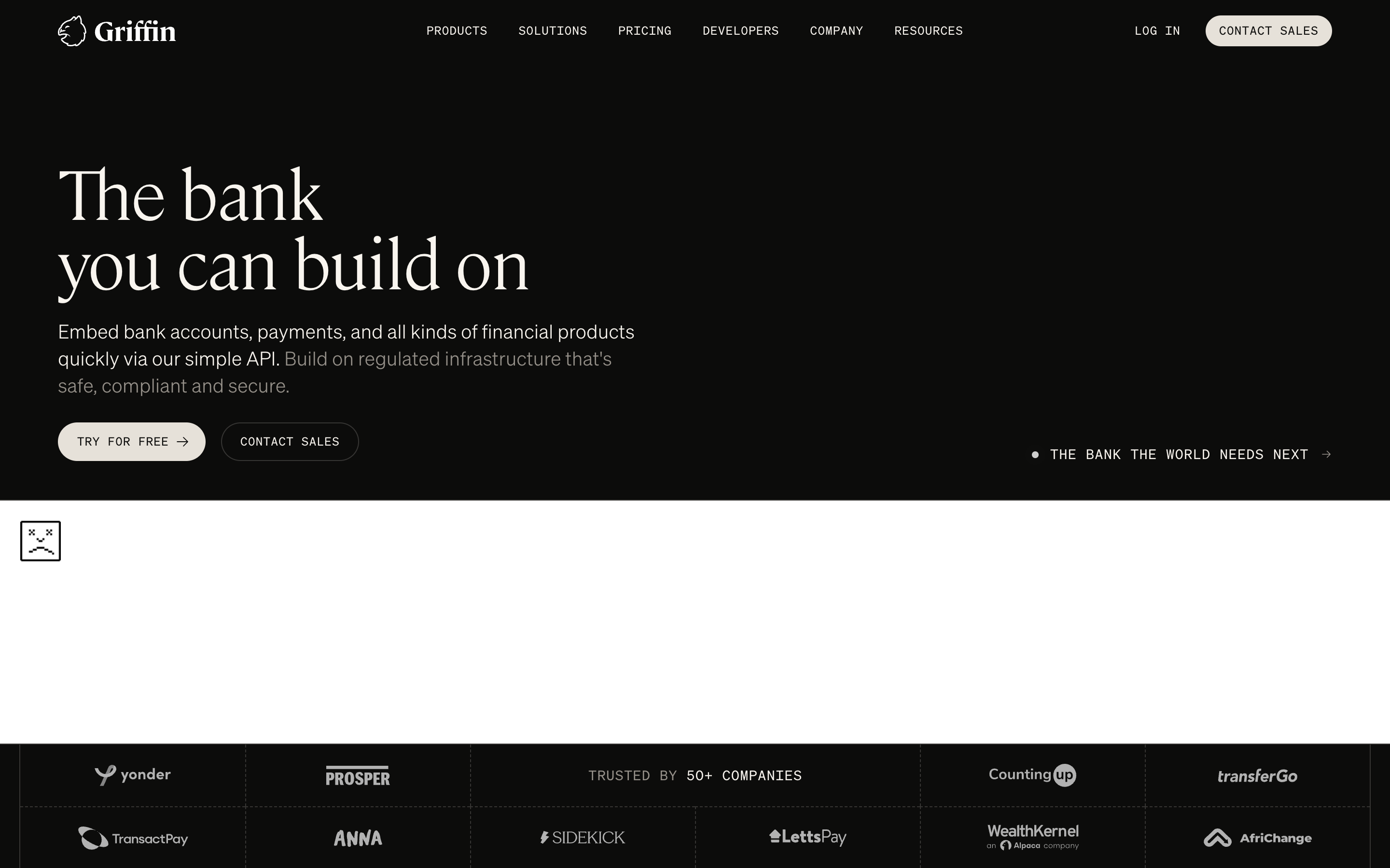 Griffin website screenshot