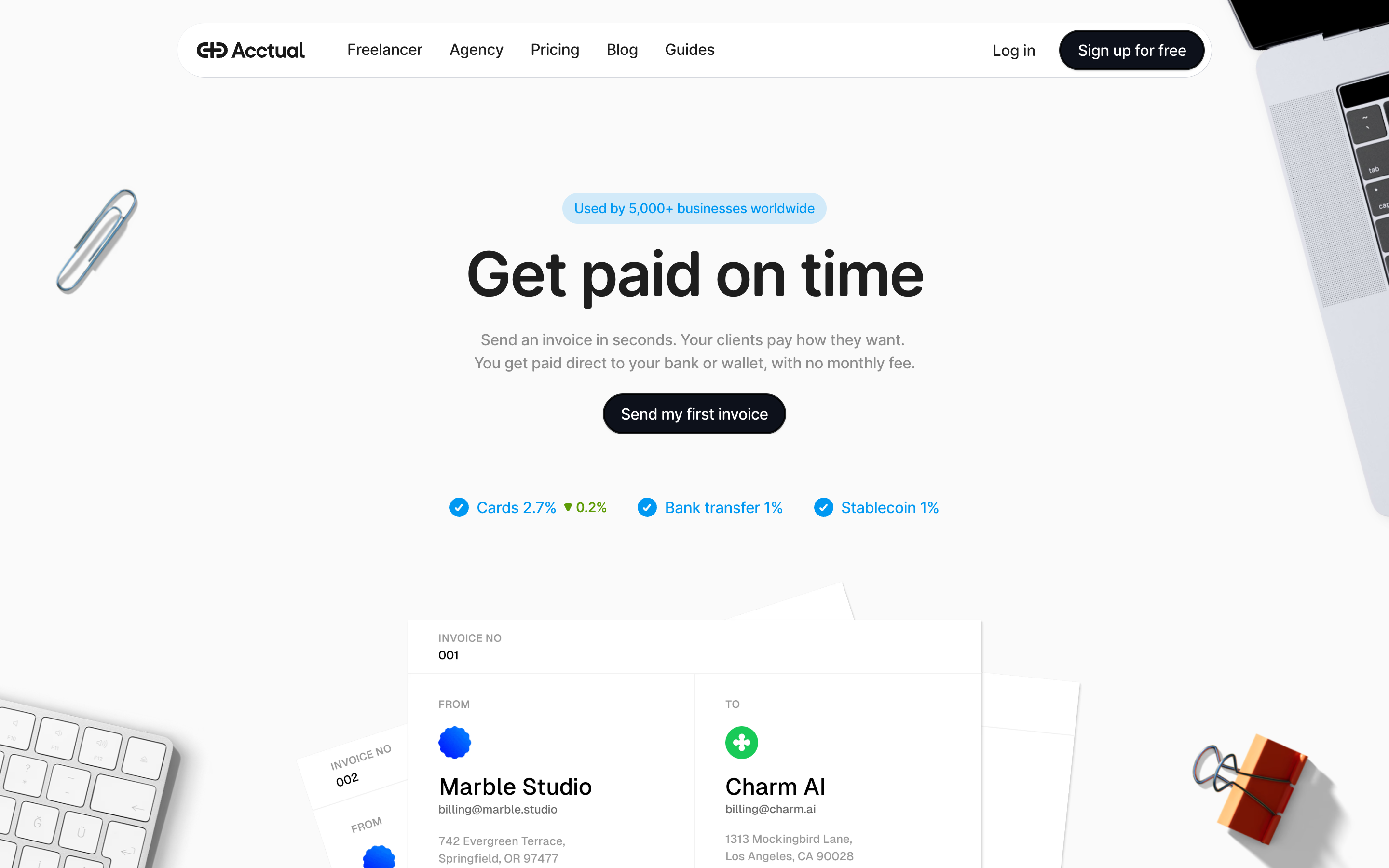 Acctual website screenshot