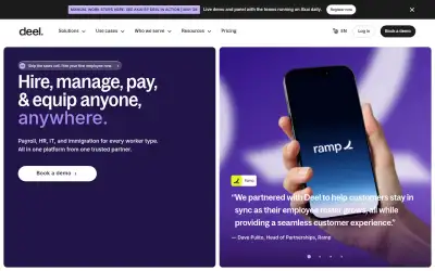 Deel website screenshot
