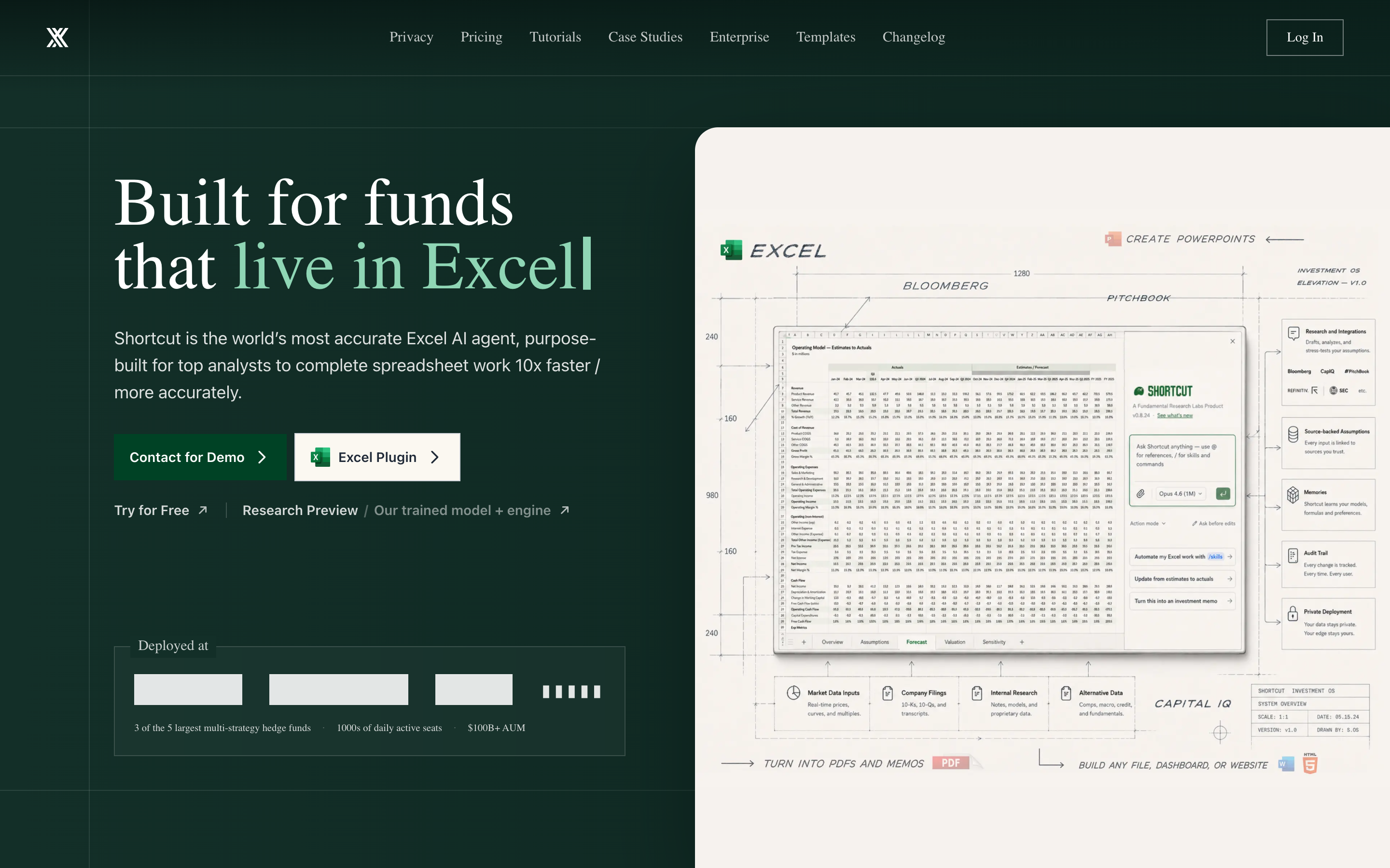 Shortcut AI website screenshot