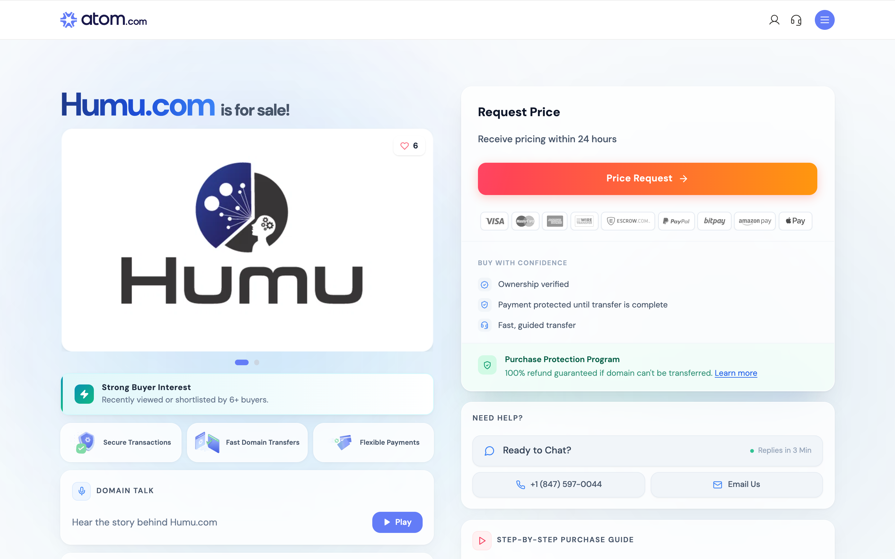Humu website screenshot