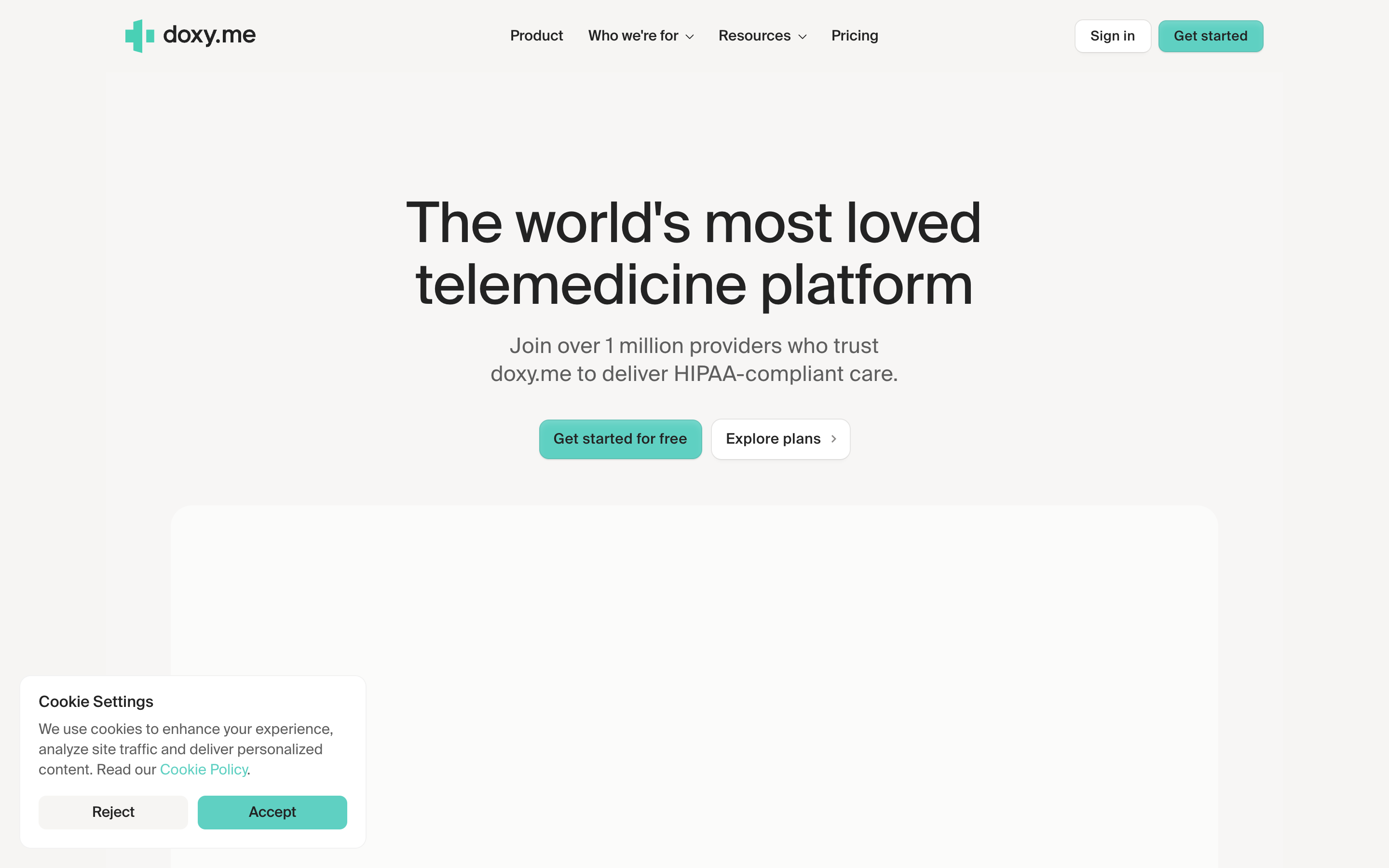 Doxy website screenshot