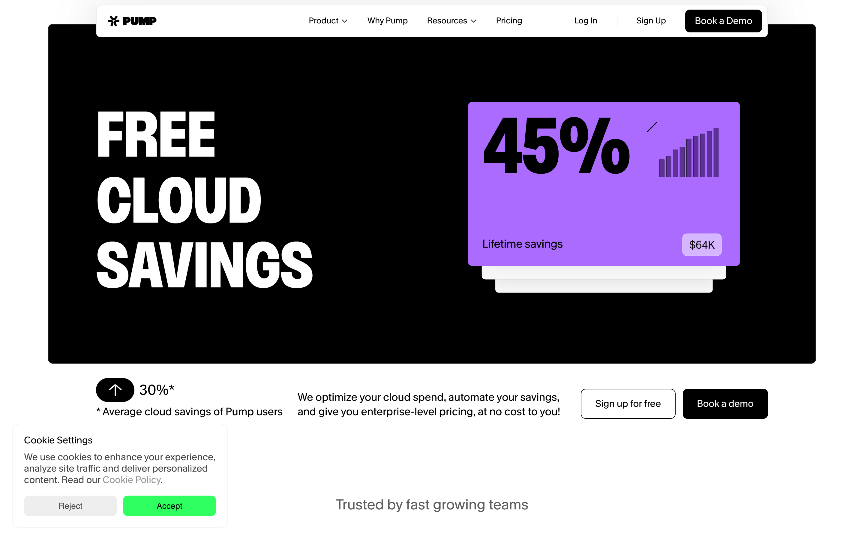 Pump website screenshot