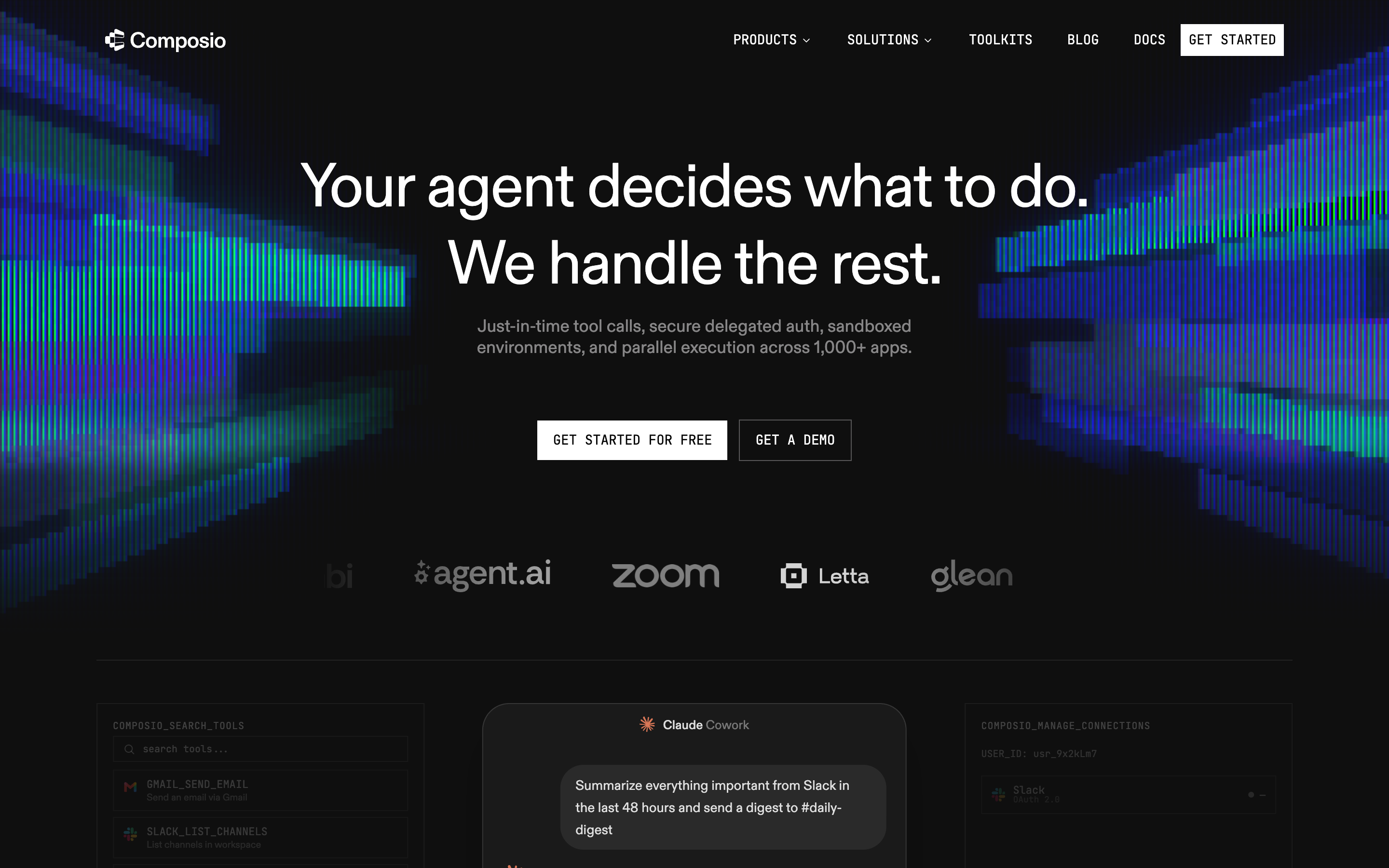 Composio website screenshot
