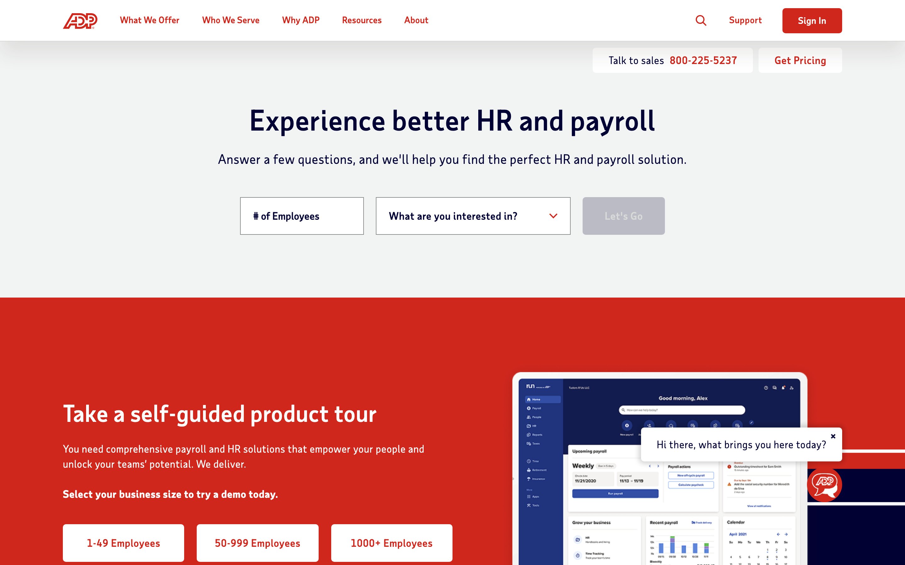 ADP website screenshot