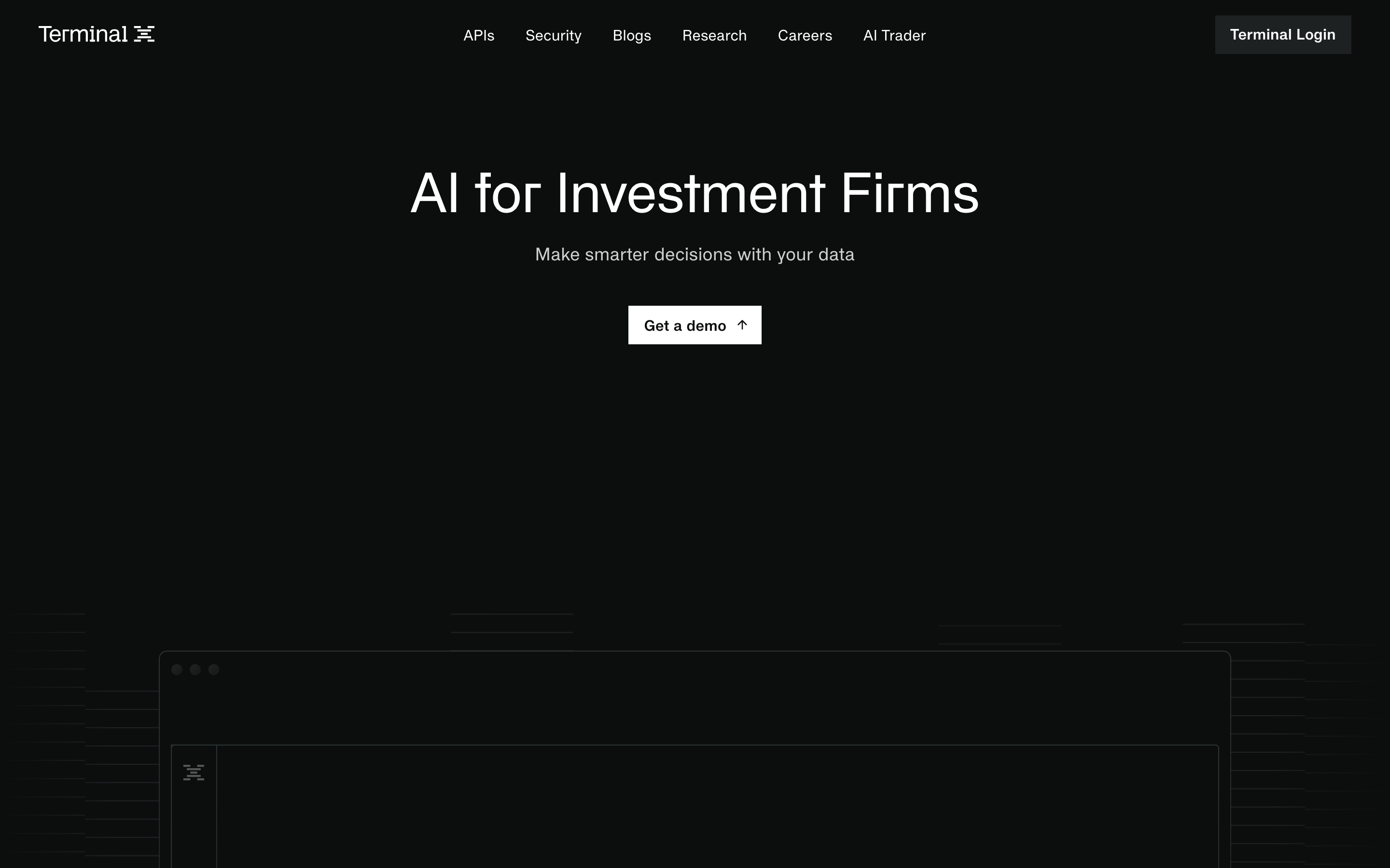 Terminal X AI website screenshot