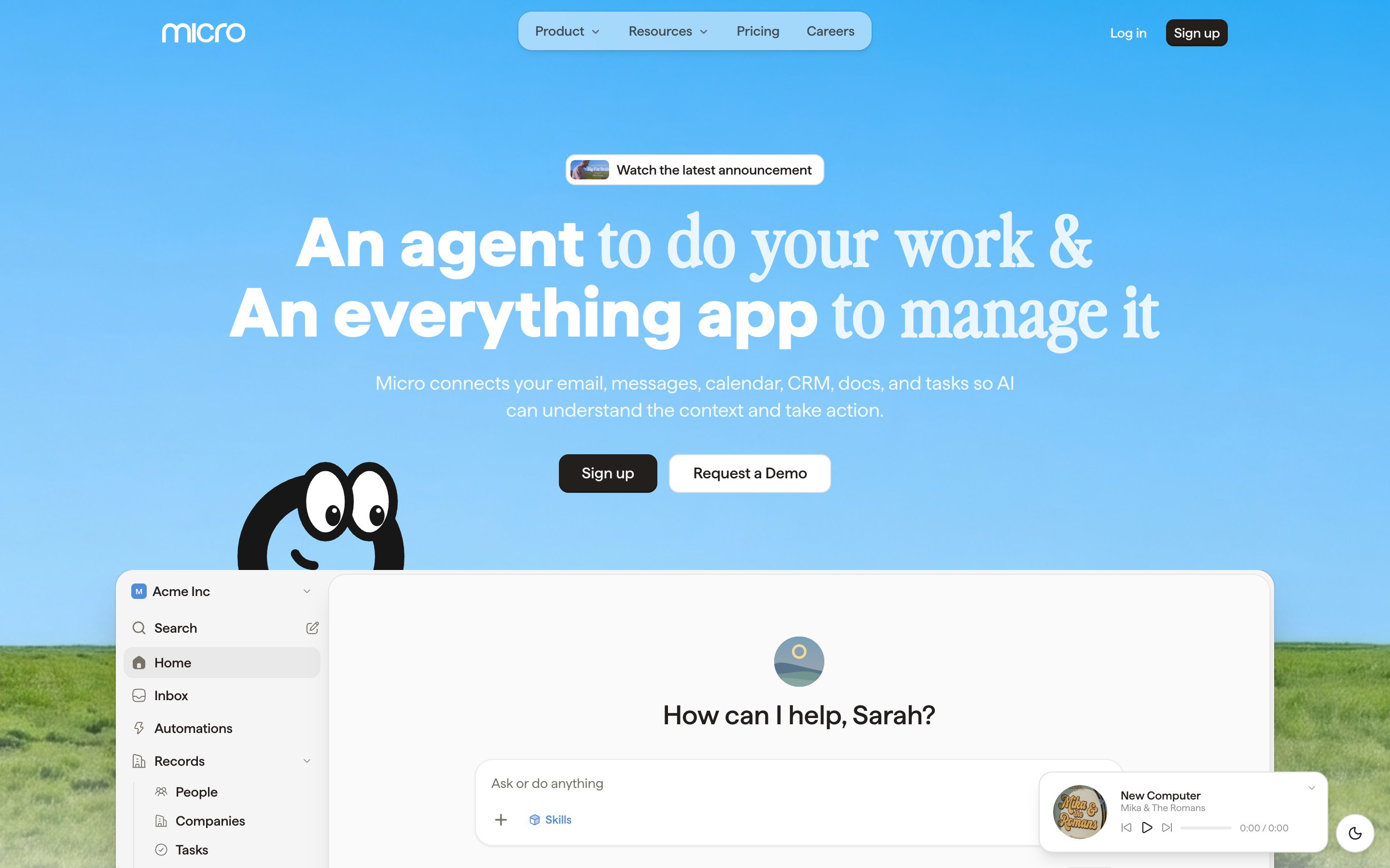 Micro website screenshot