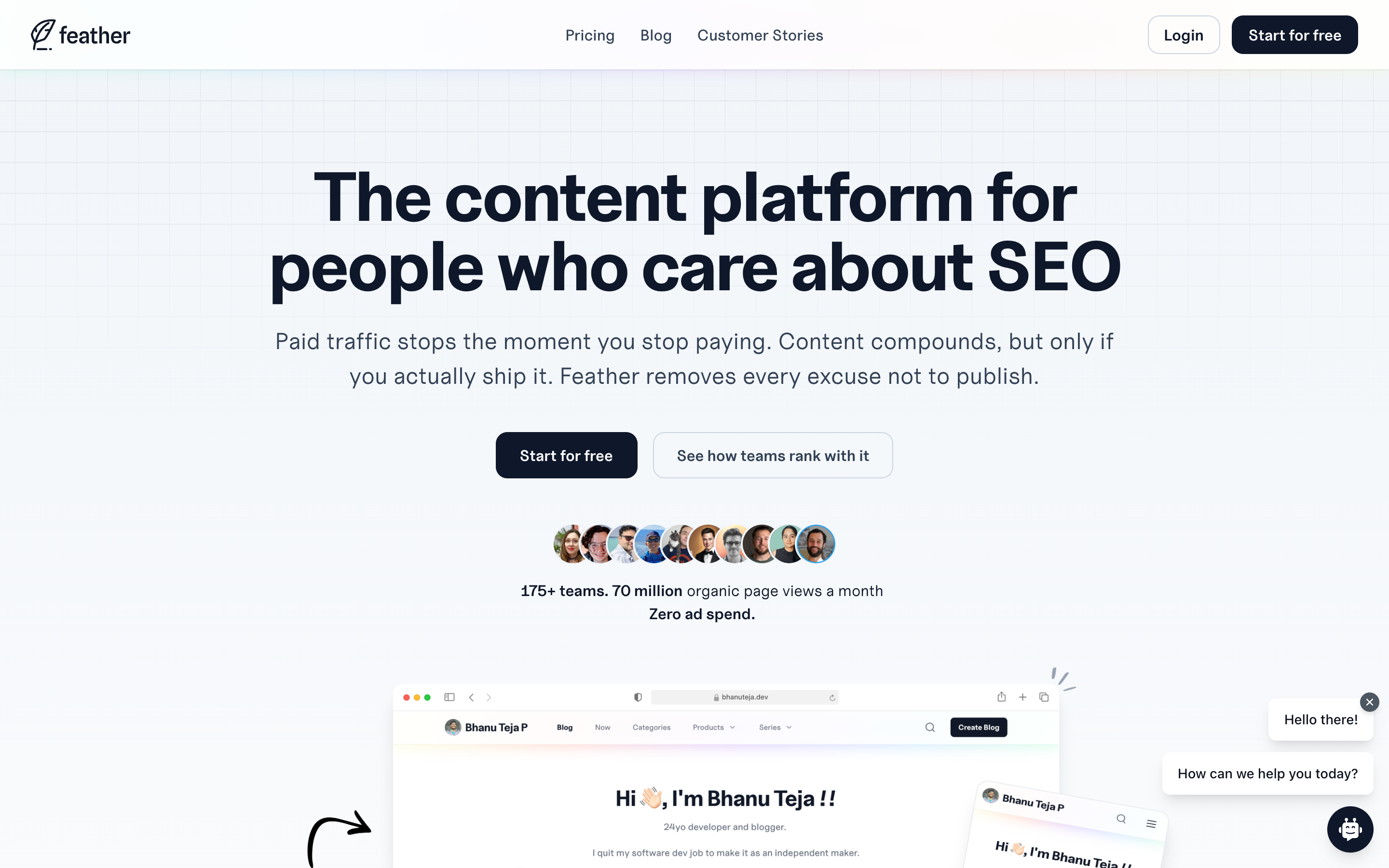 Feather website screenshot