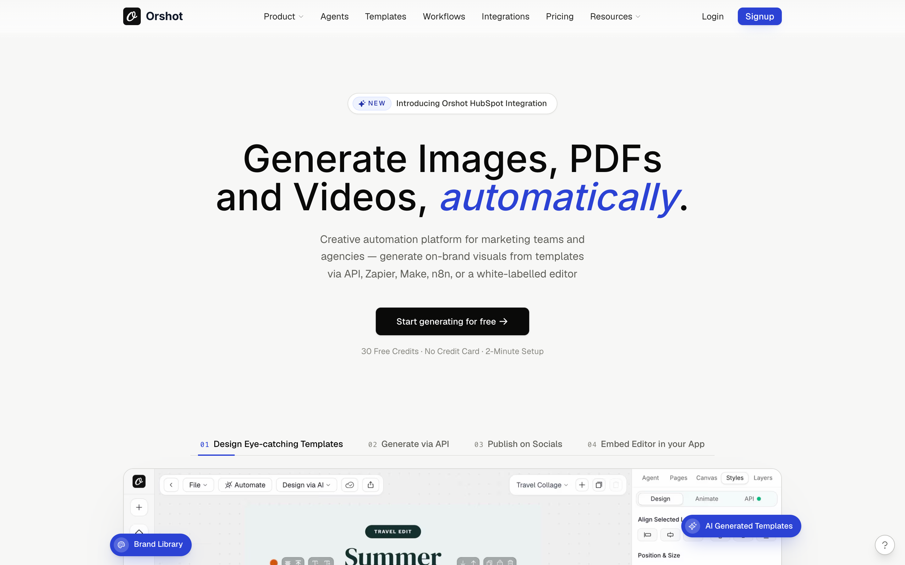 Orshot website screenshot