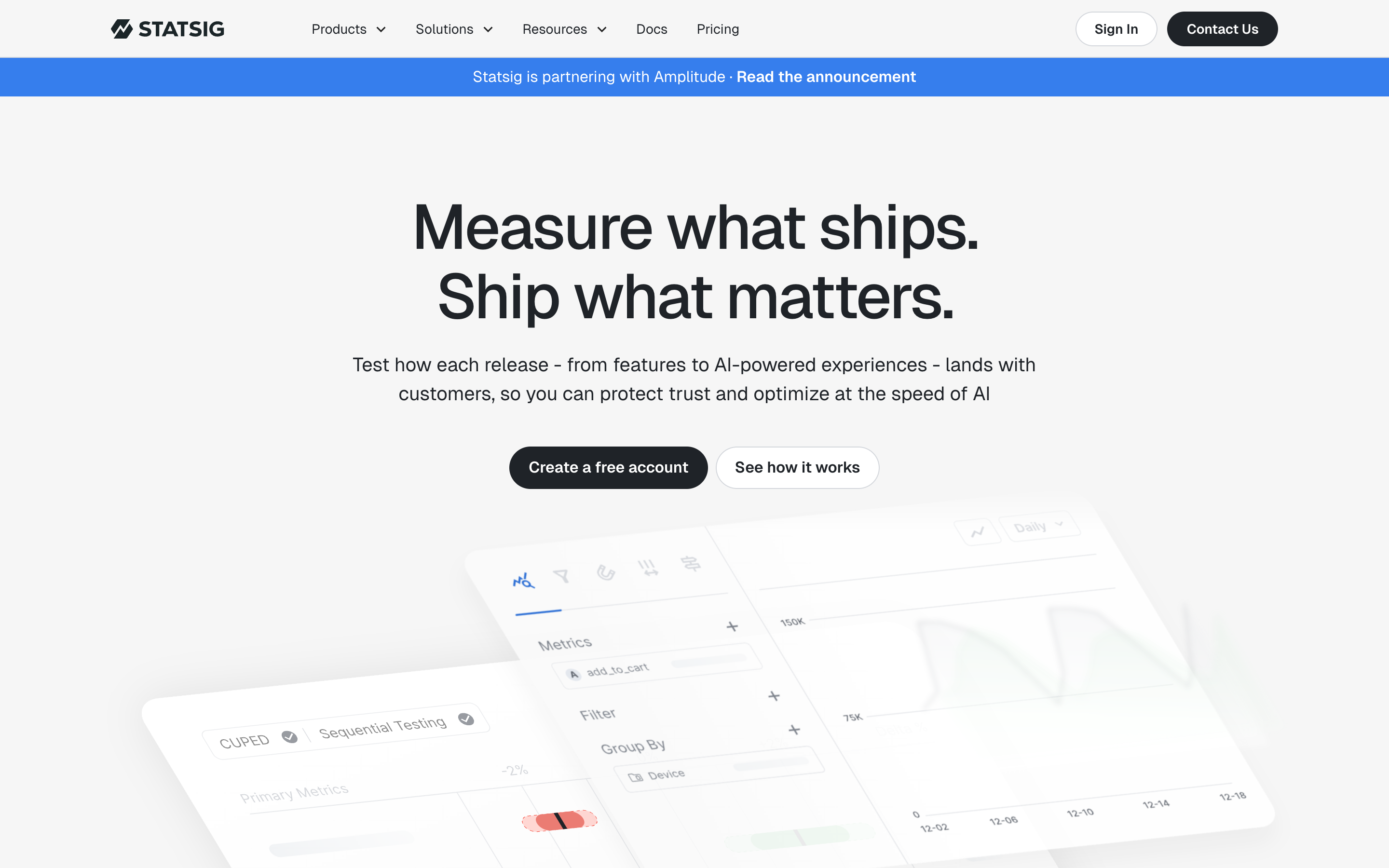 Statsig website screenshot