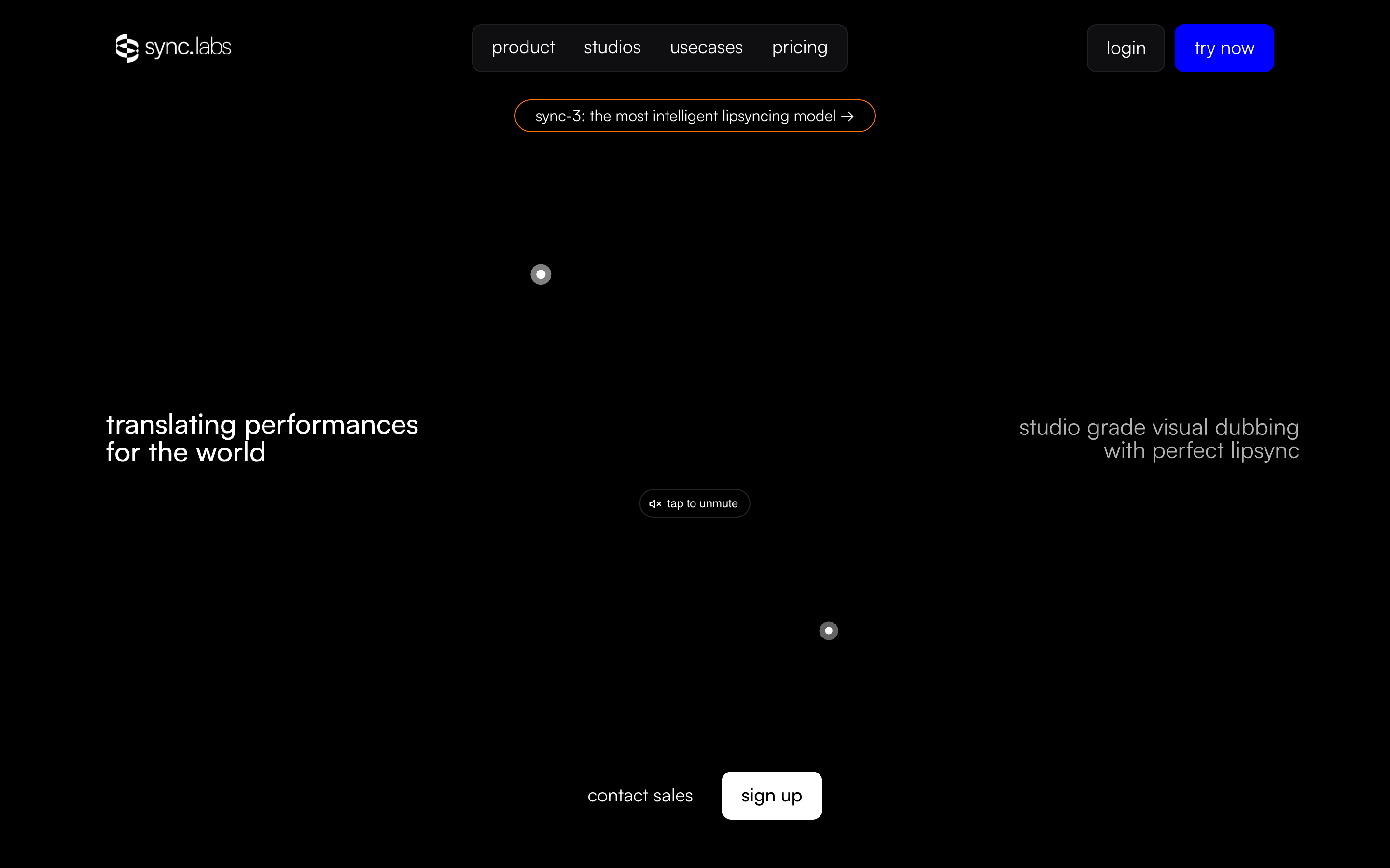 Sync website screenshot