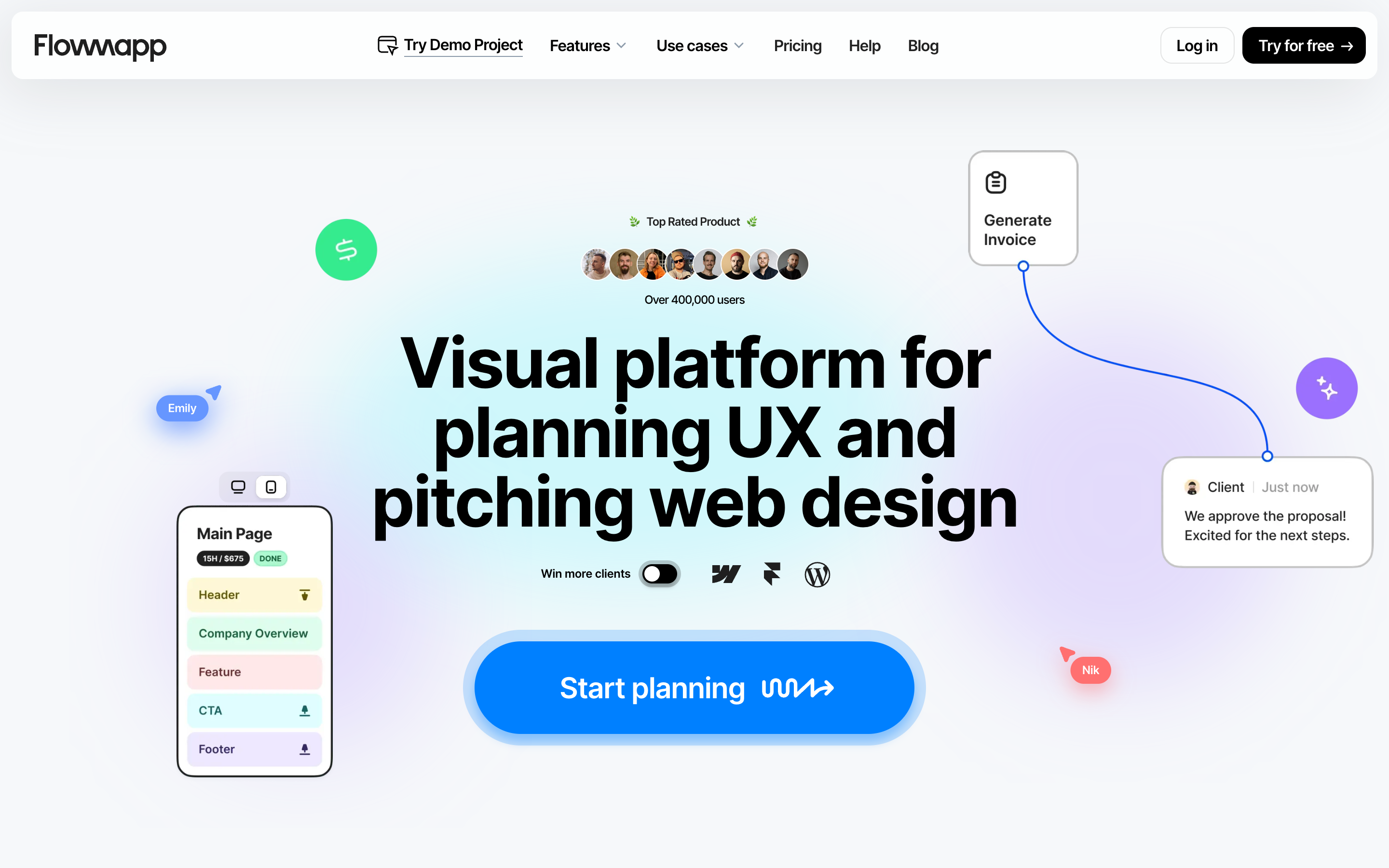 Flowmapp website screenshot
