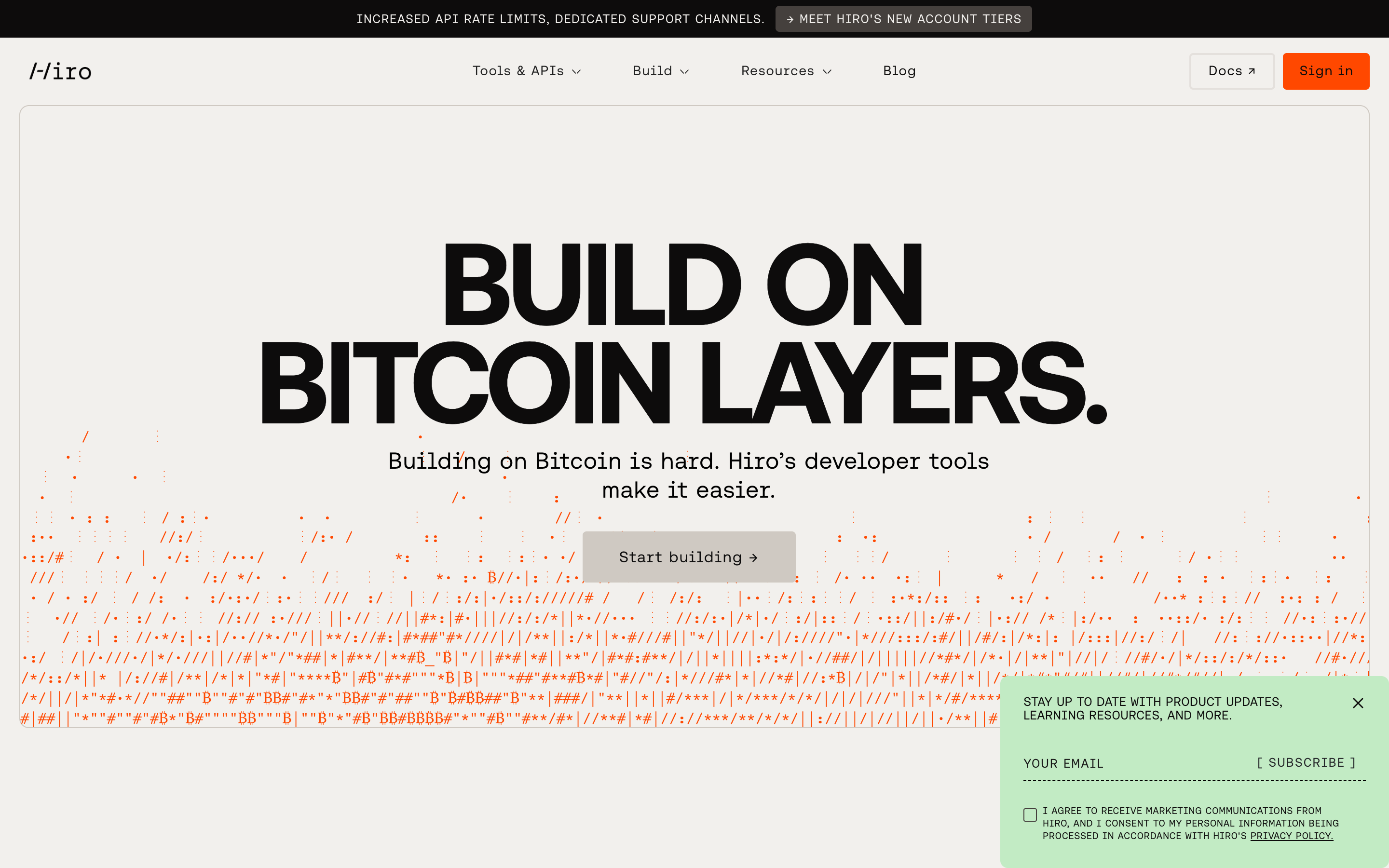 Hiro website screenshot