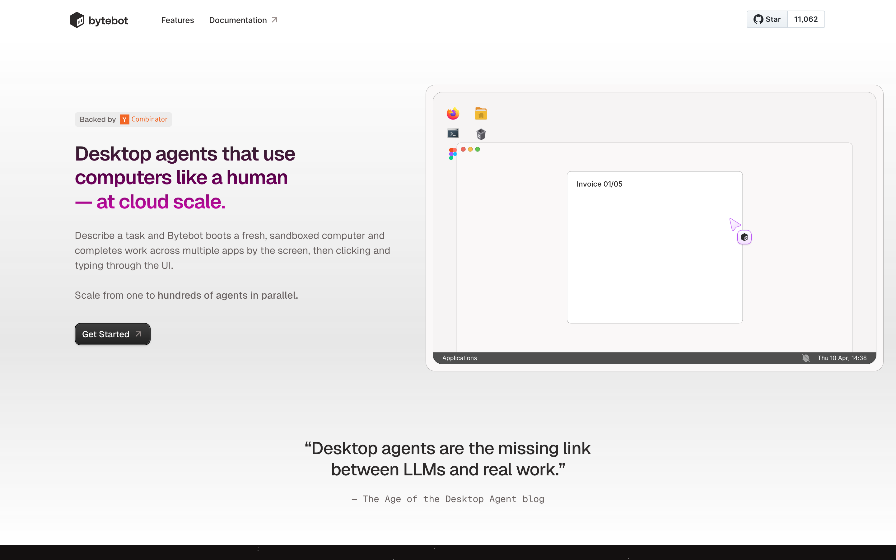 Bytebot website screenshot