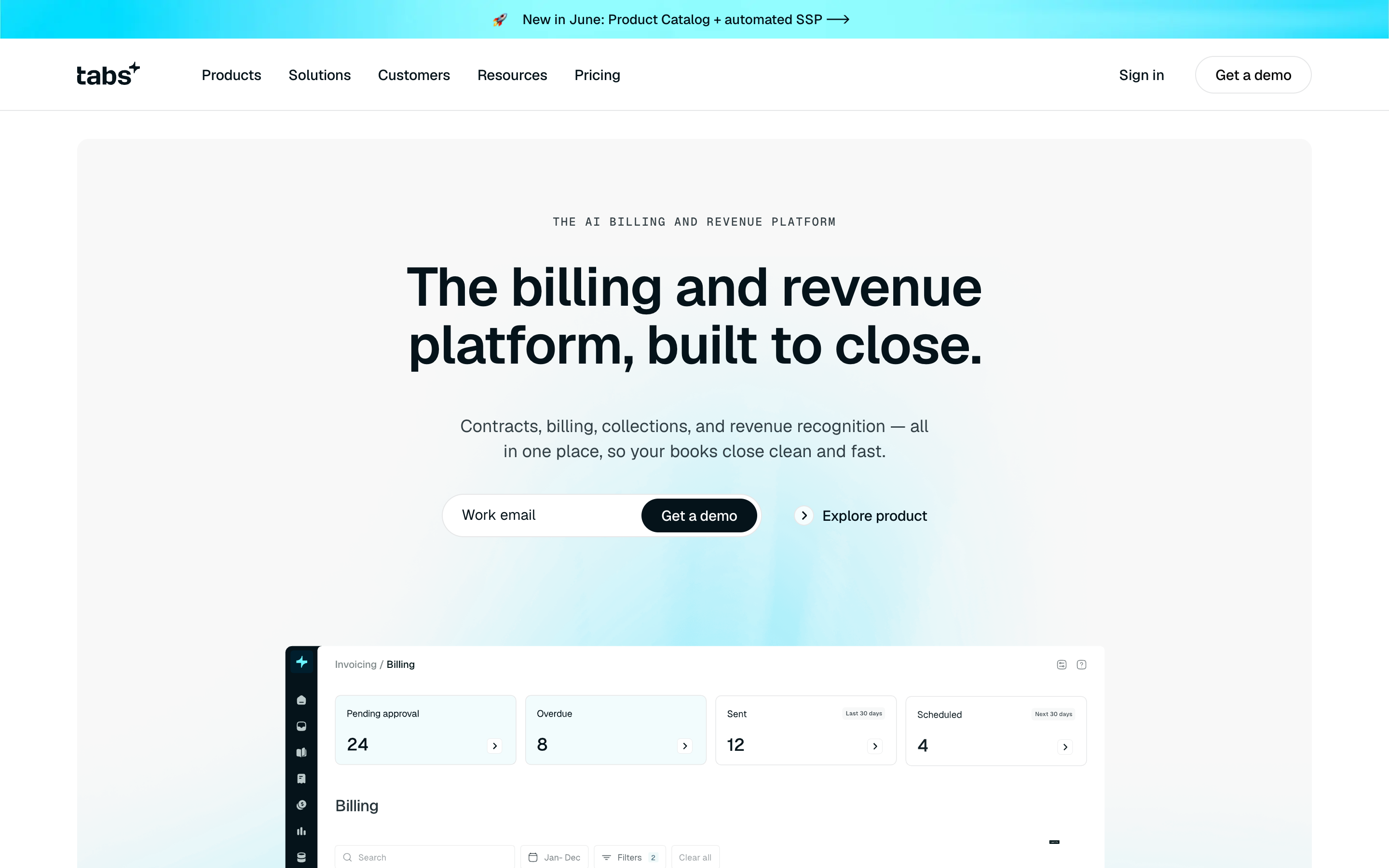 Tabs website screenshot