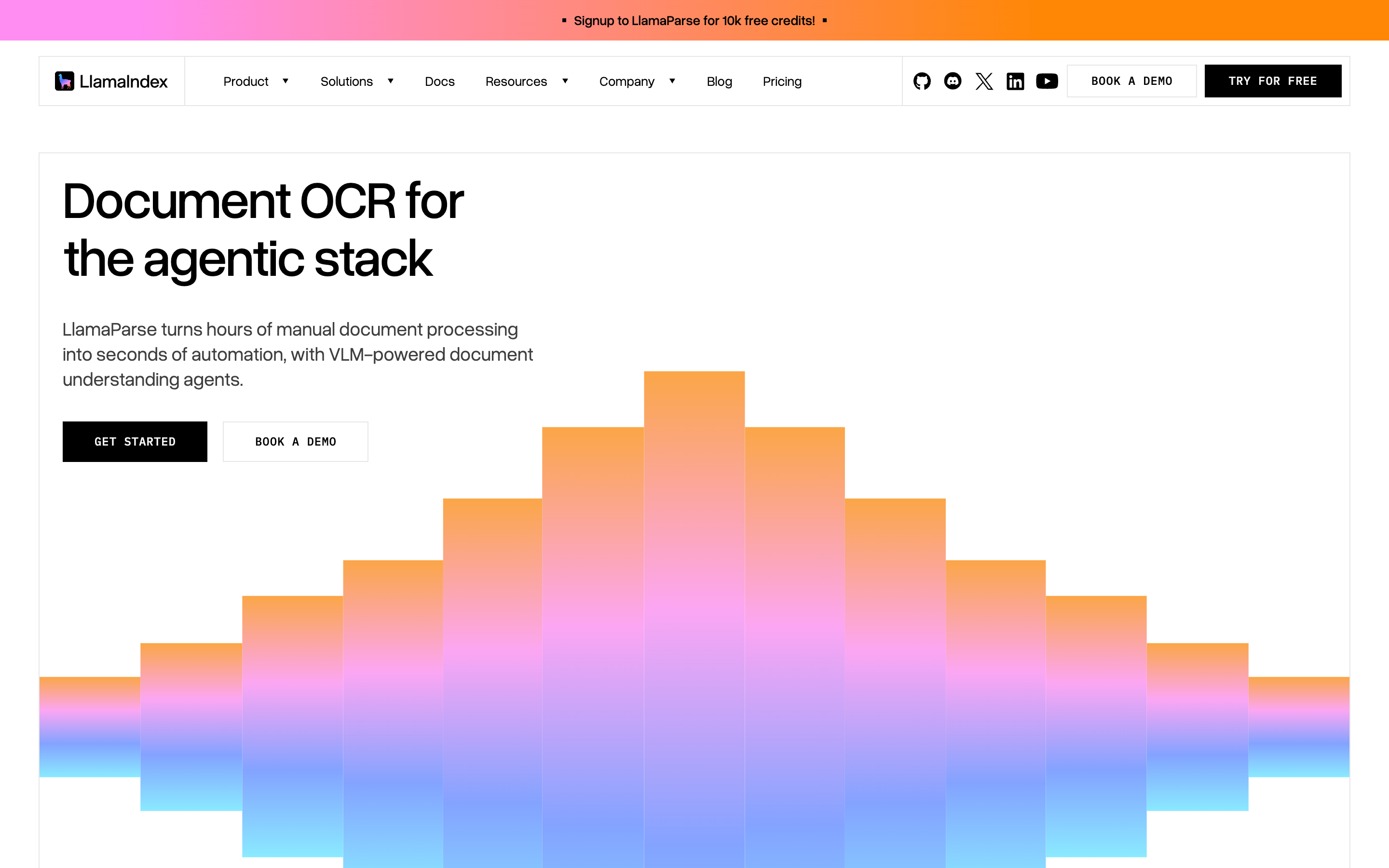 Llamaindex website screenshot