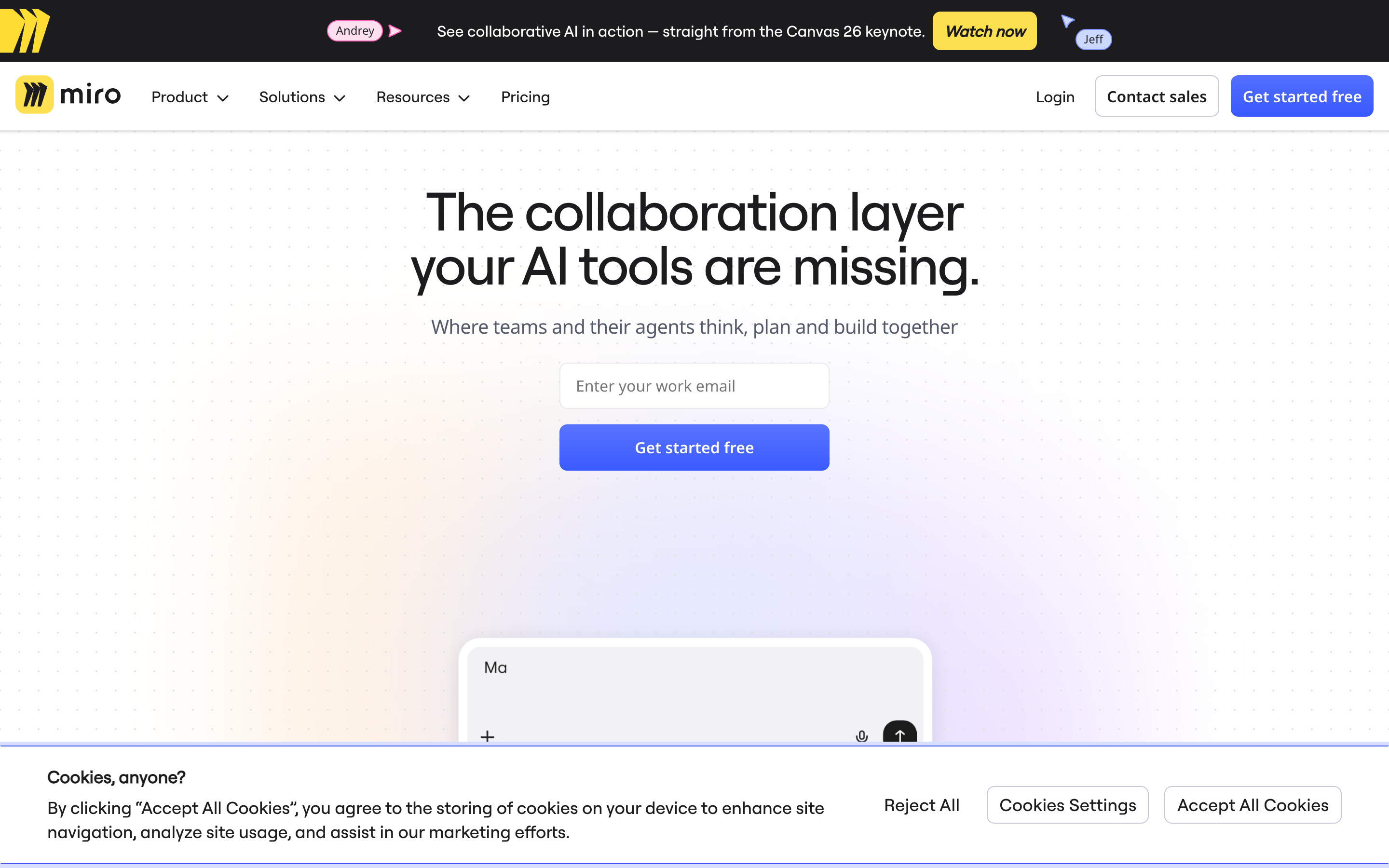 Miro website screenshot