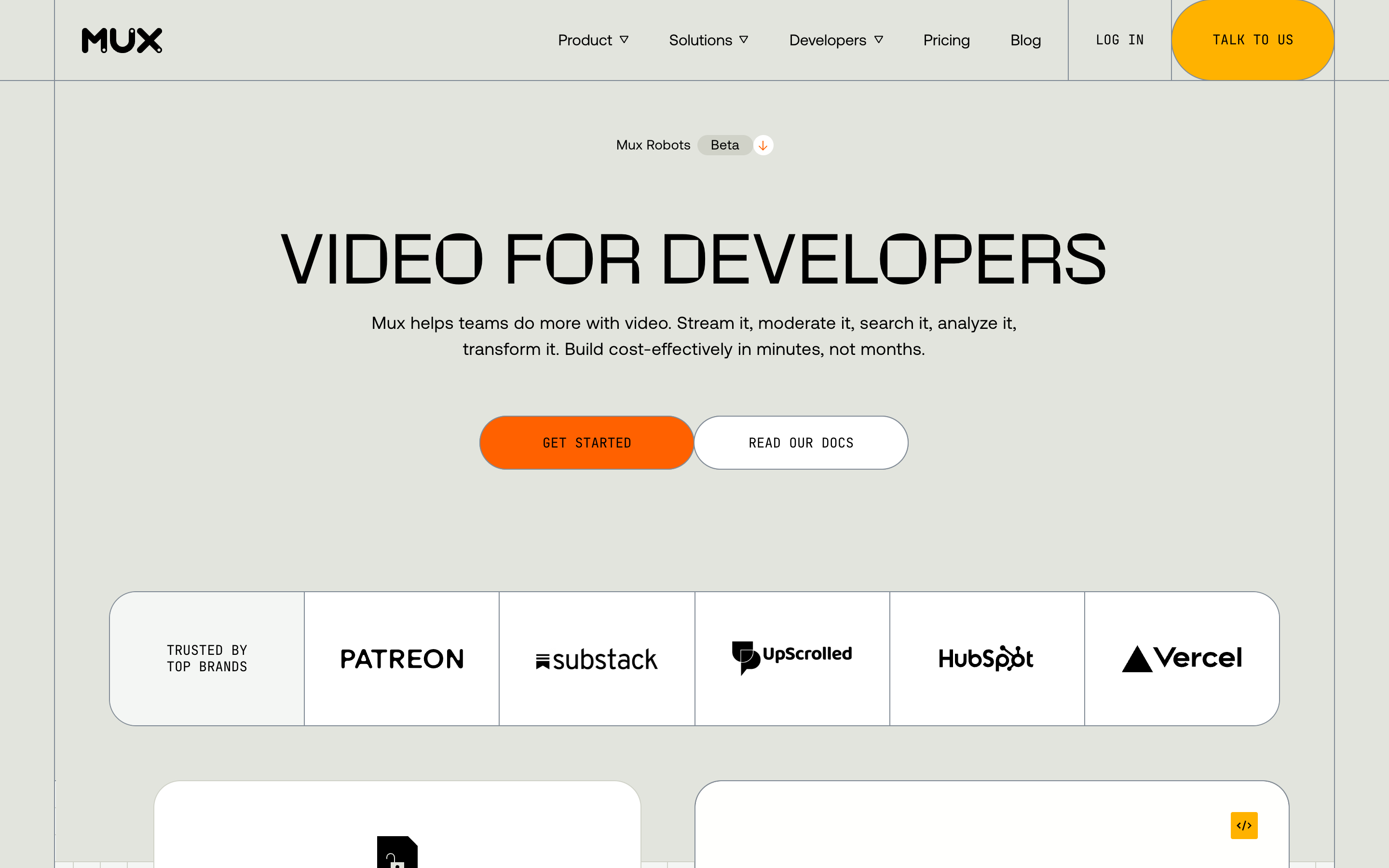 Mux website screenshot
