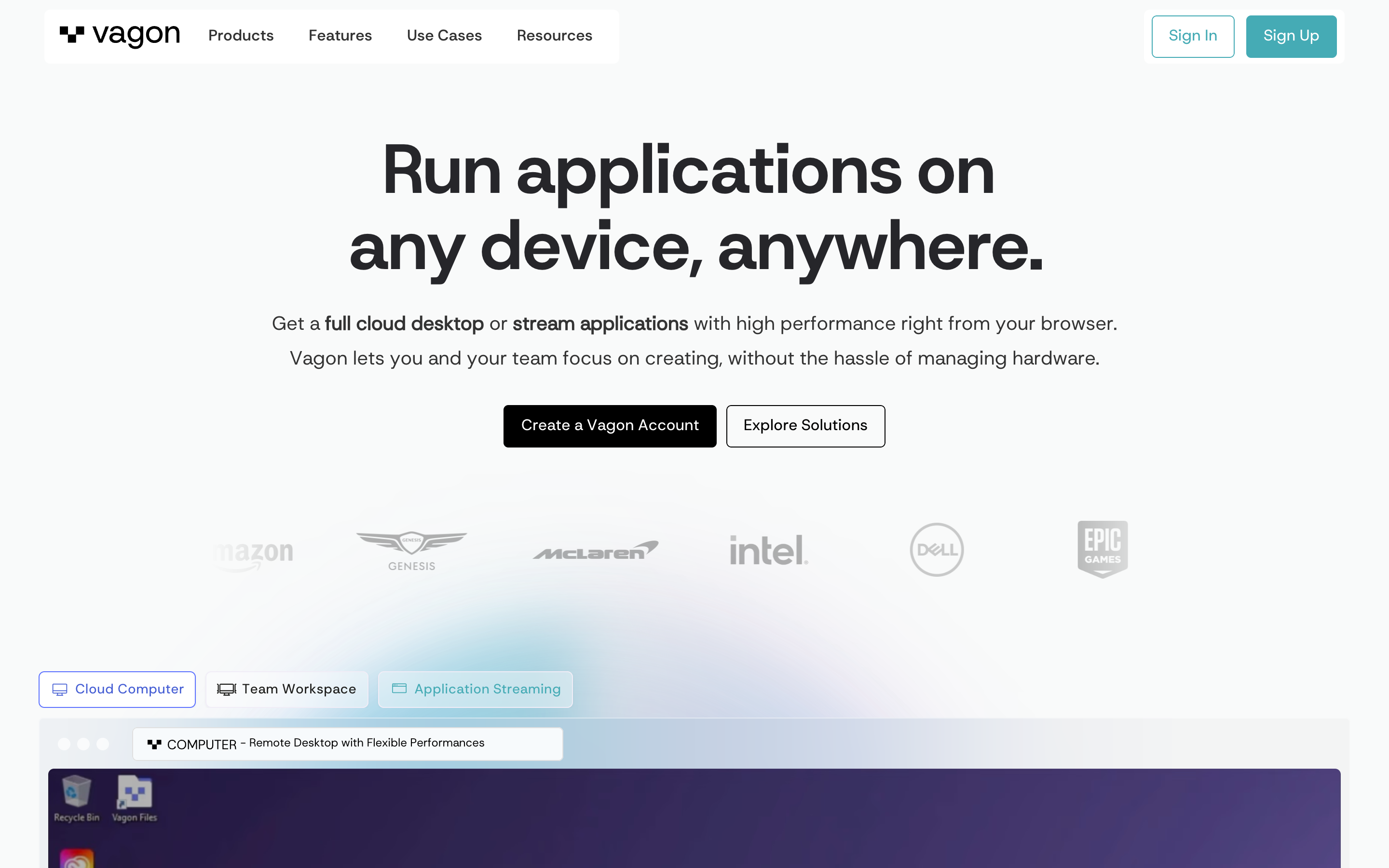 Vagon website screenshot