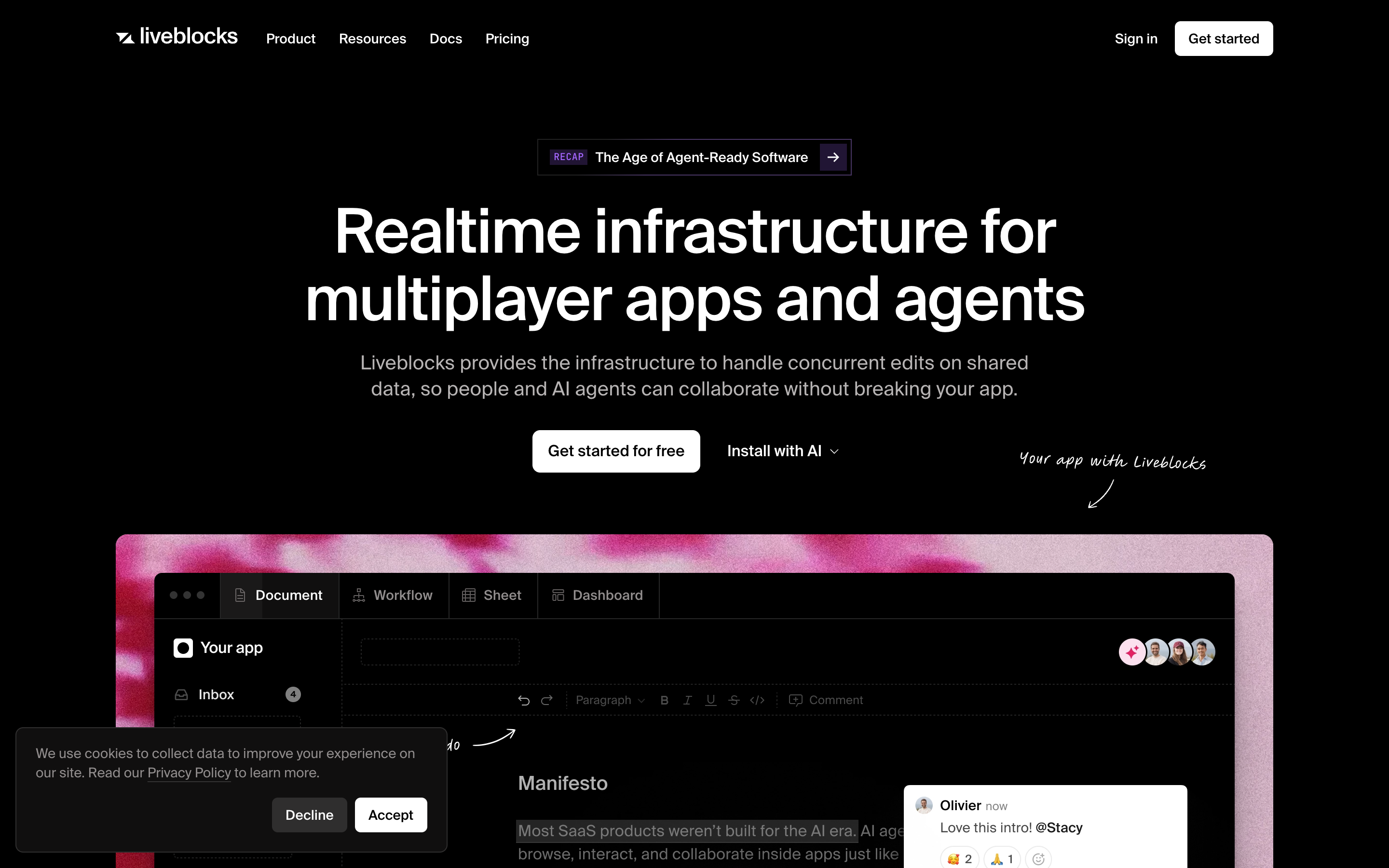 Liveblocks website screenshot
