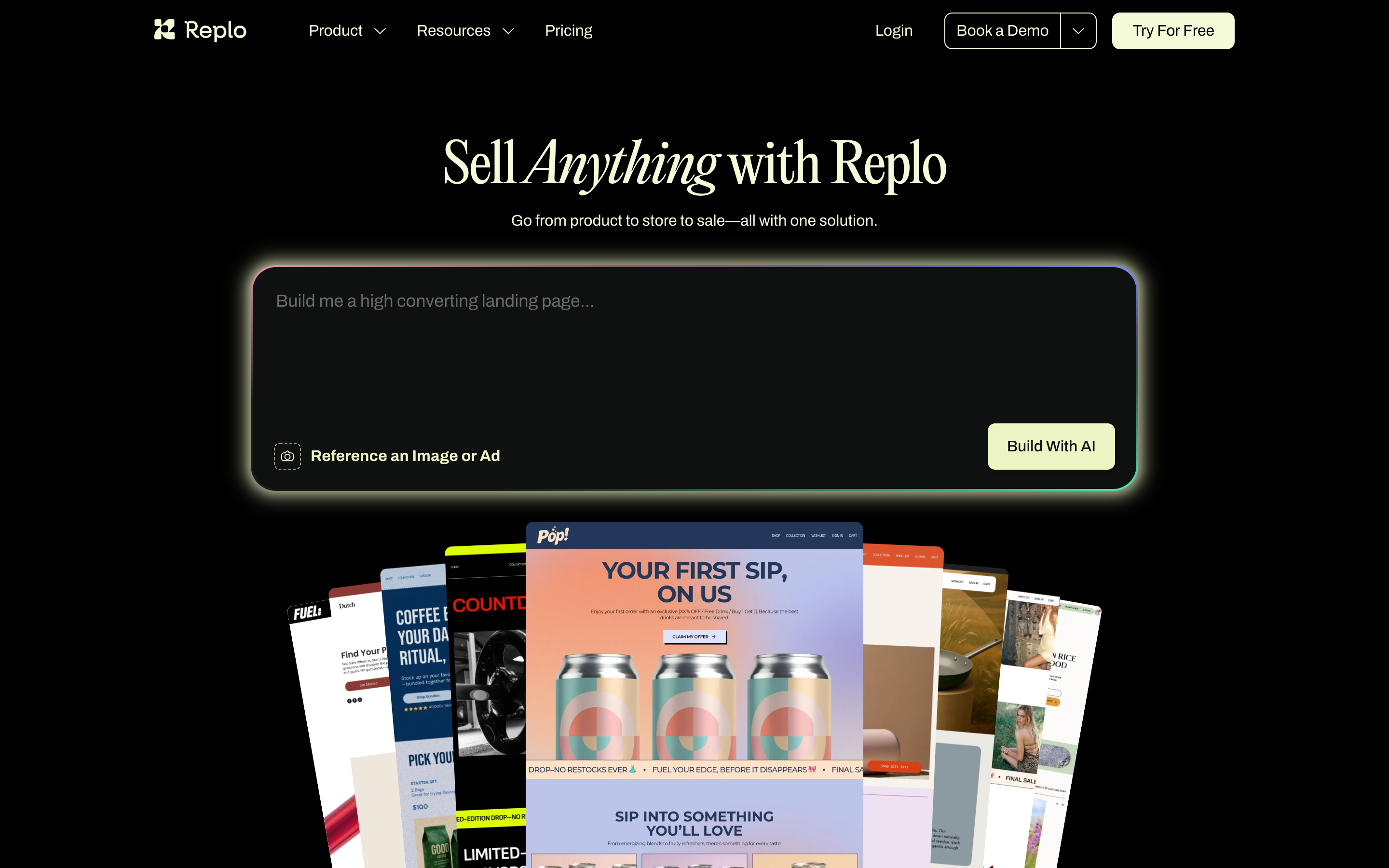 Replo website screenshot