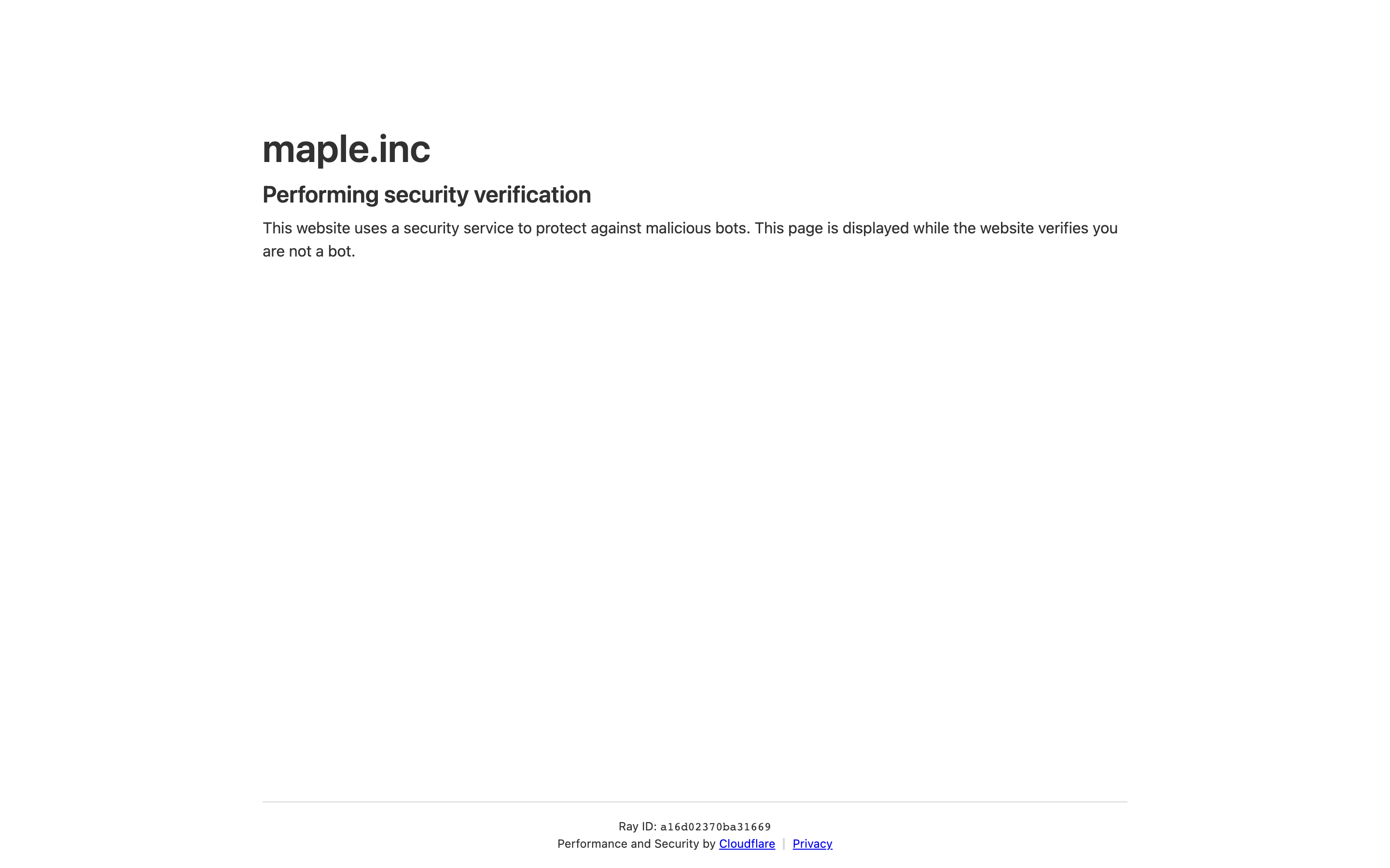 Maple website screenshot