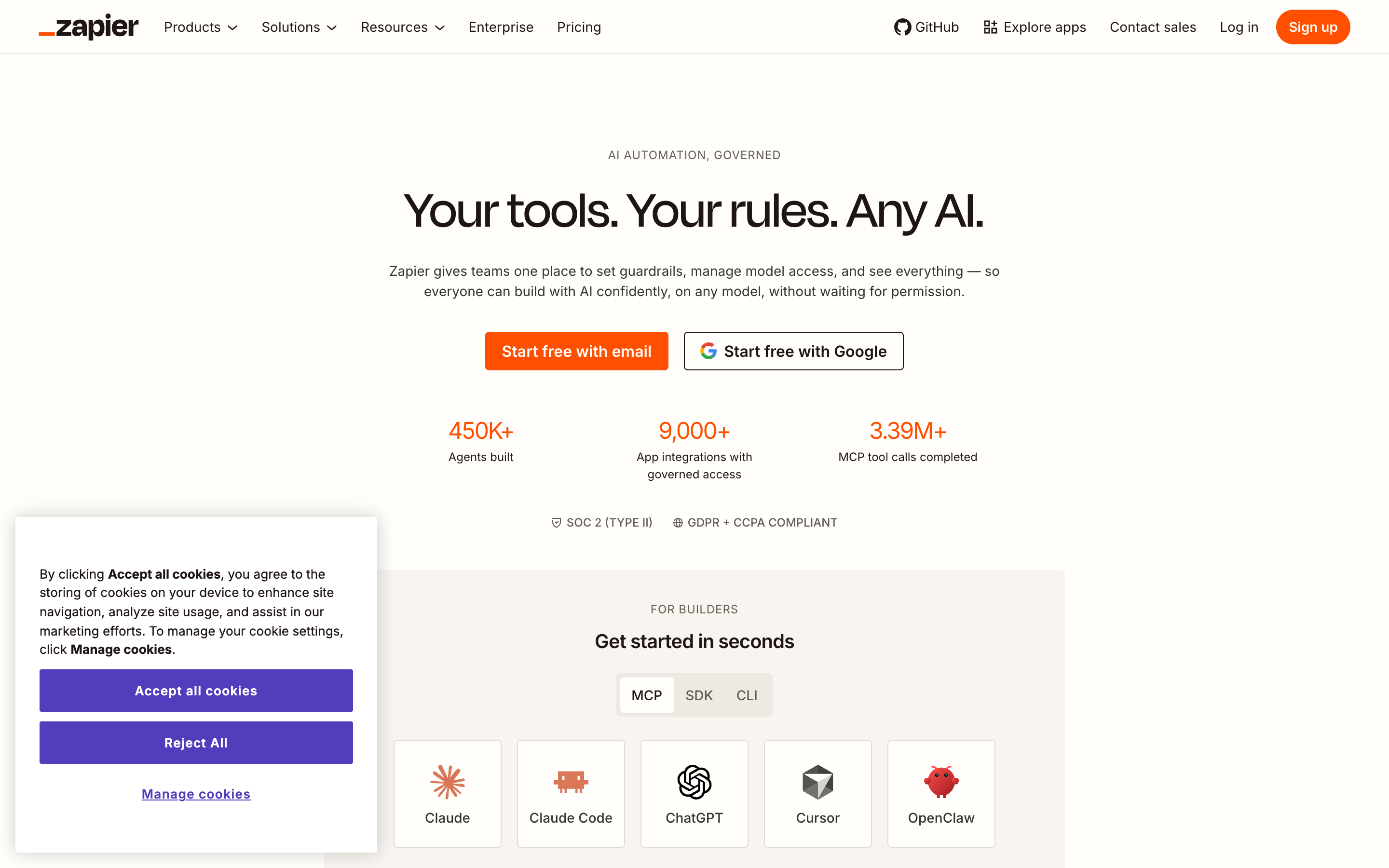 Zapier website screenshot