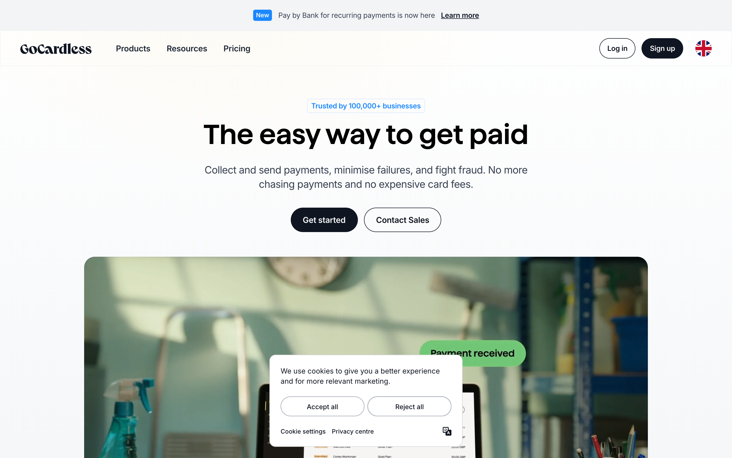 GoCardless website screenshot