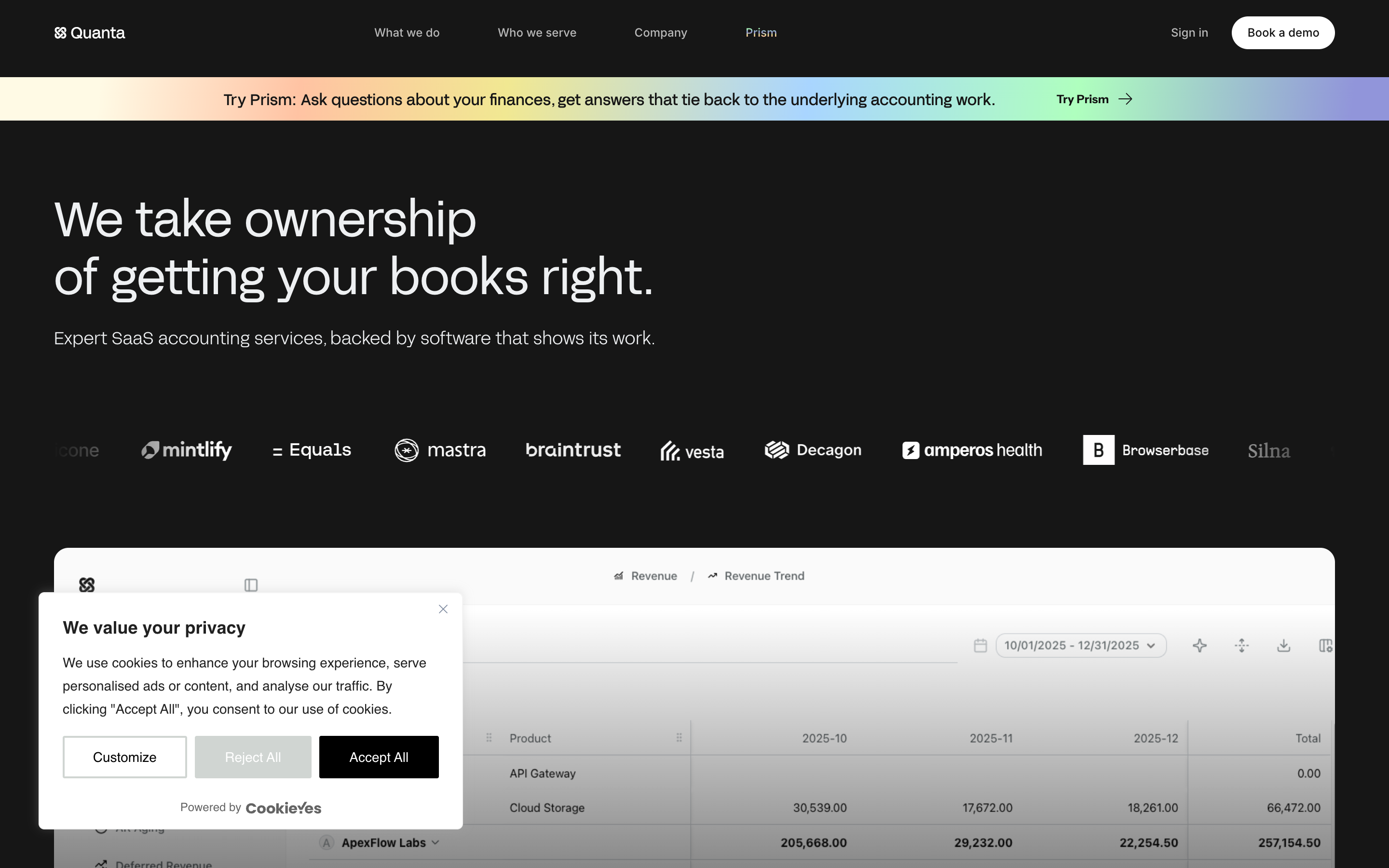 Usequanta website screenshot