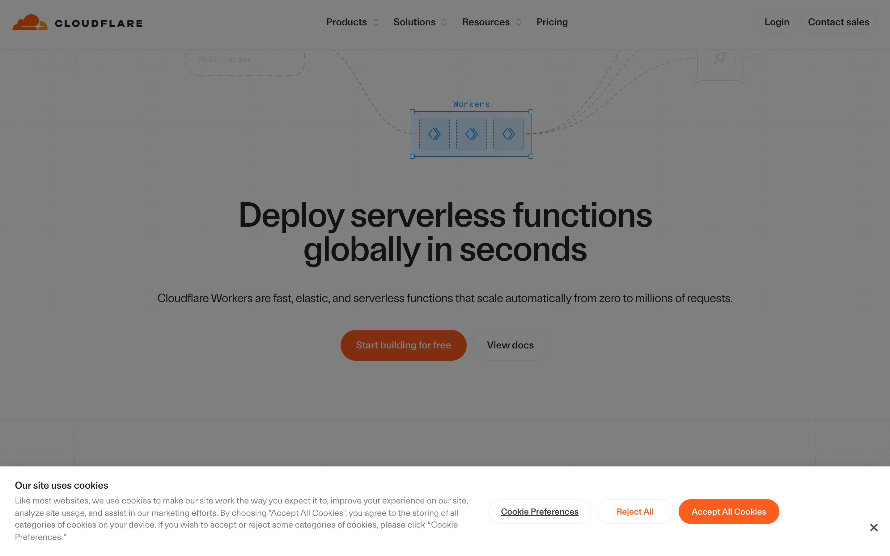 Cloudflare Workers website screenshot