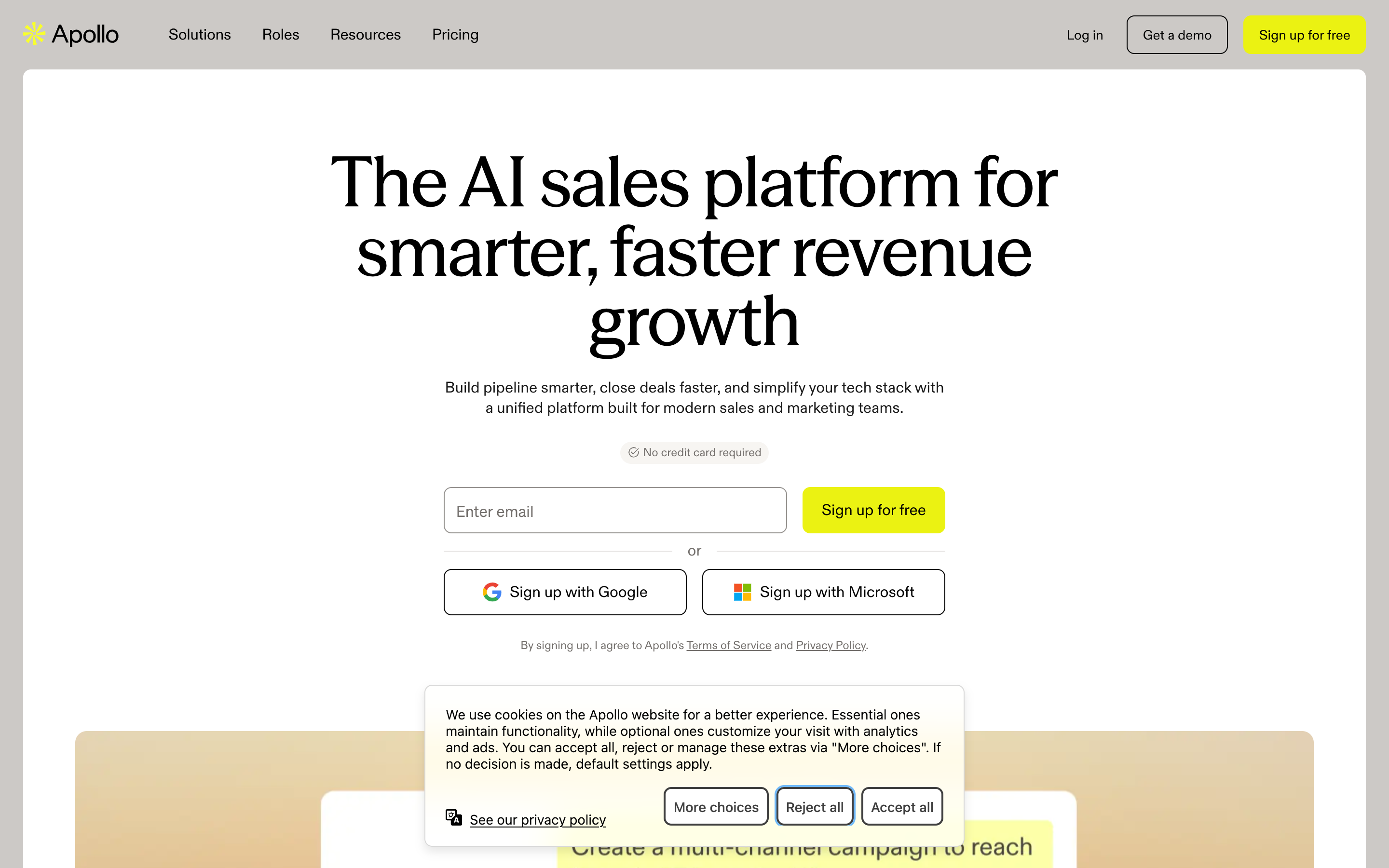 Apollo website screenshot